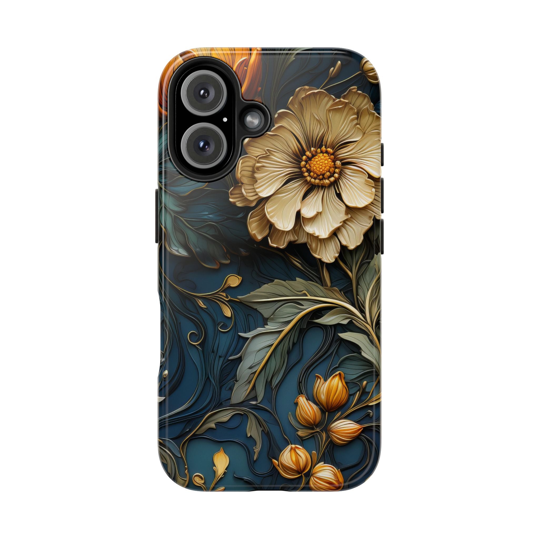 textured-art-nouveau-floral-tough-phone-case-cottagecore-iphone-case-unique-floral-phone-cover-vintage-style-iphone-case-prot
