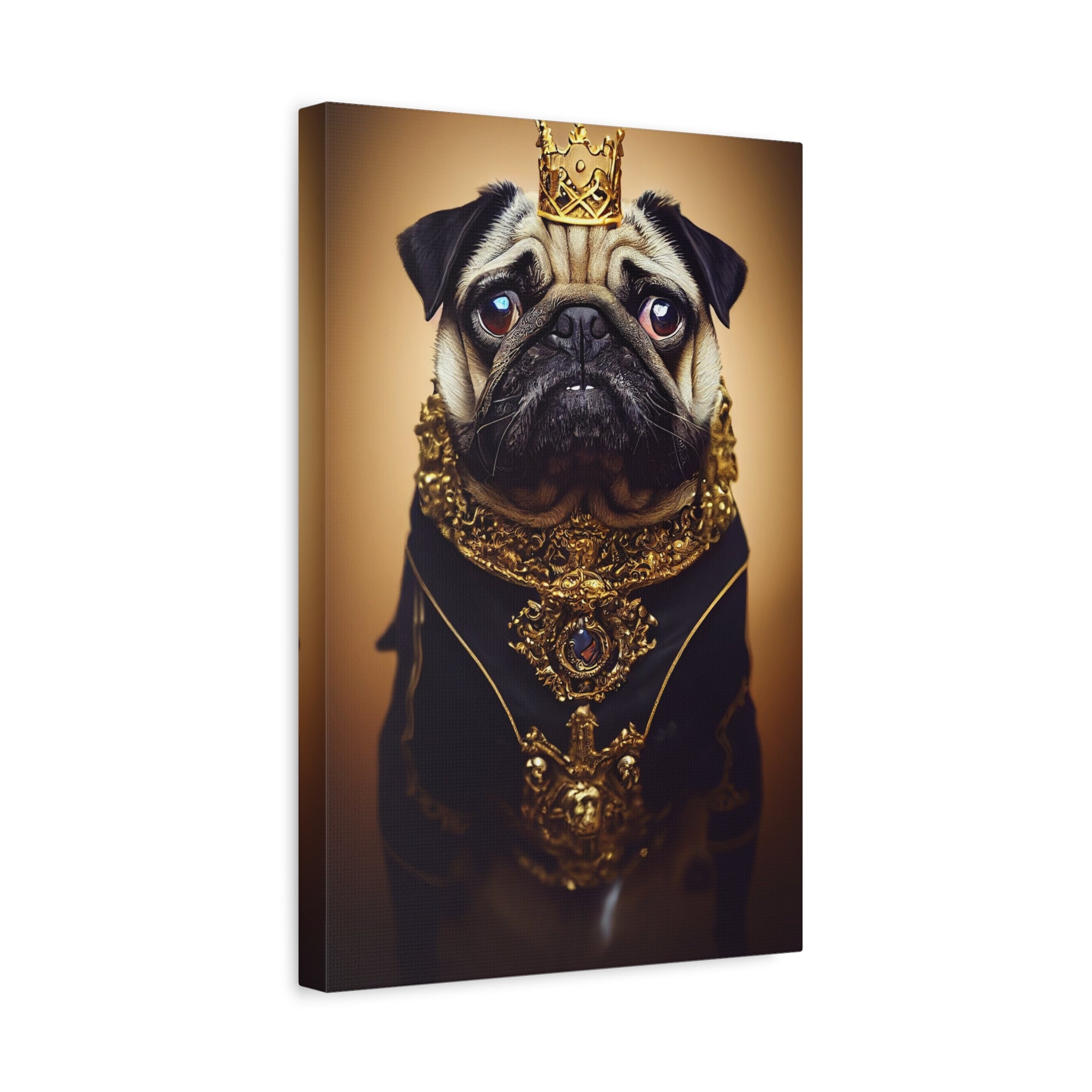 canvas-print-pug-crown-funny-jewelry-wall-art-decor-stretched-matte-canvas-home-living-room-decoration-dog-lover-gift-animal-
