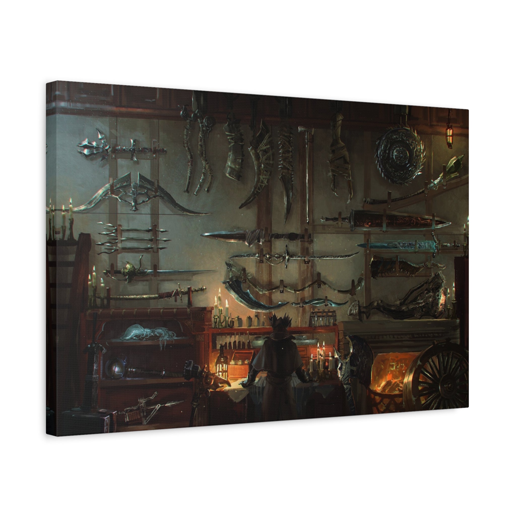 Bloodborne Hunter's Weapons Canvas Wall Art, Home Wall Decor, Game Wall Art Print, Gothic Art