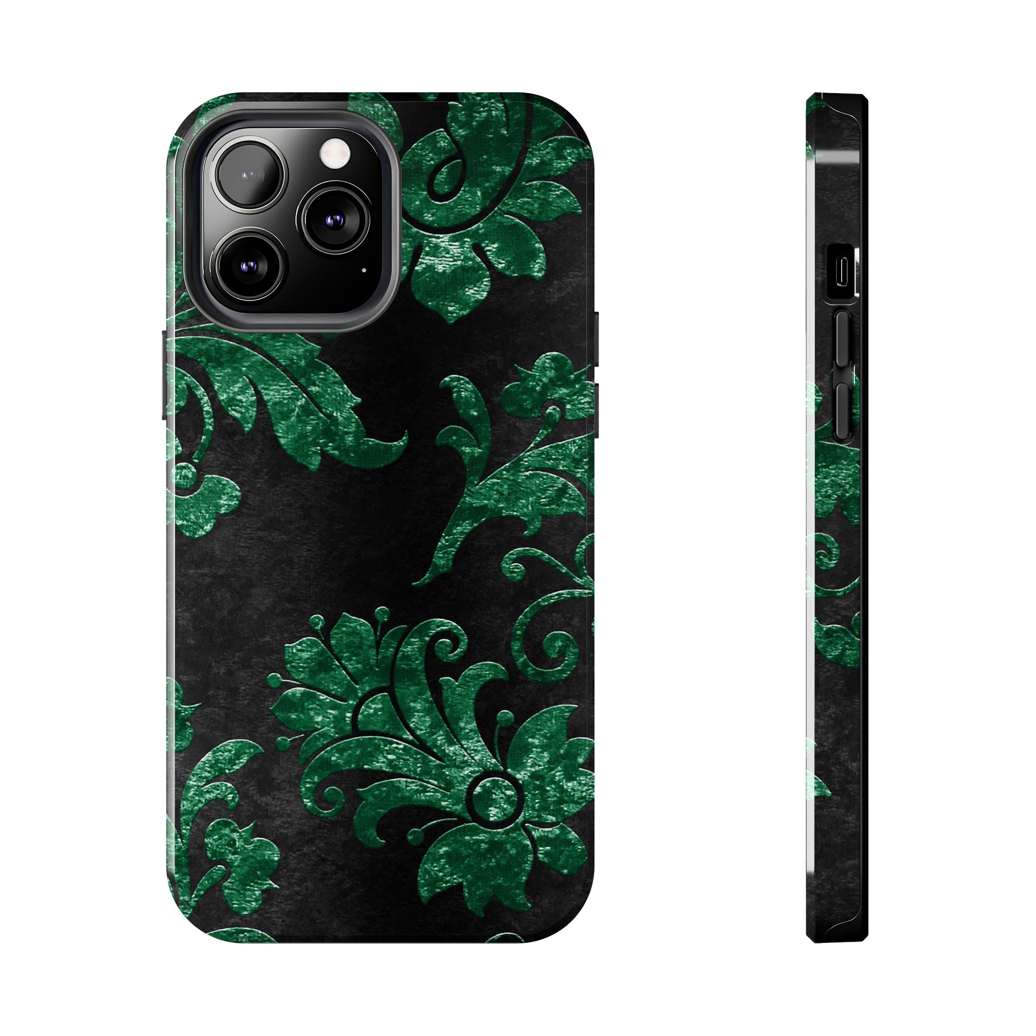 embossed-emerald-velvet-tough-iphone-case-protective-iphone-cover-heavy-duty-iphone-case-rugged-phone-case-durable-smartphone