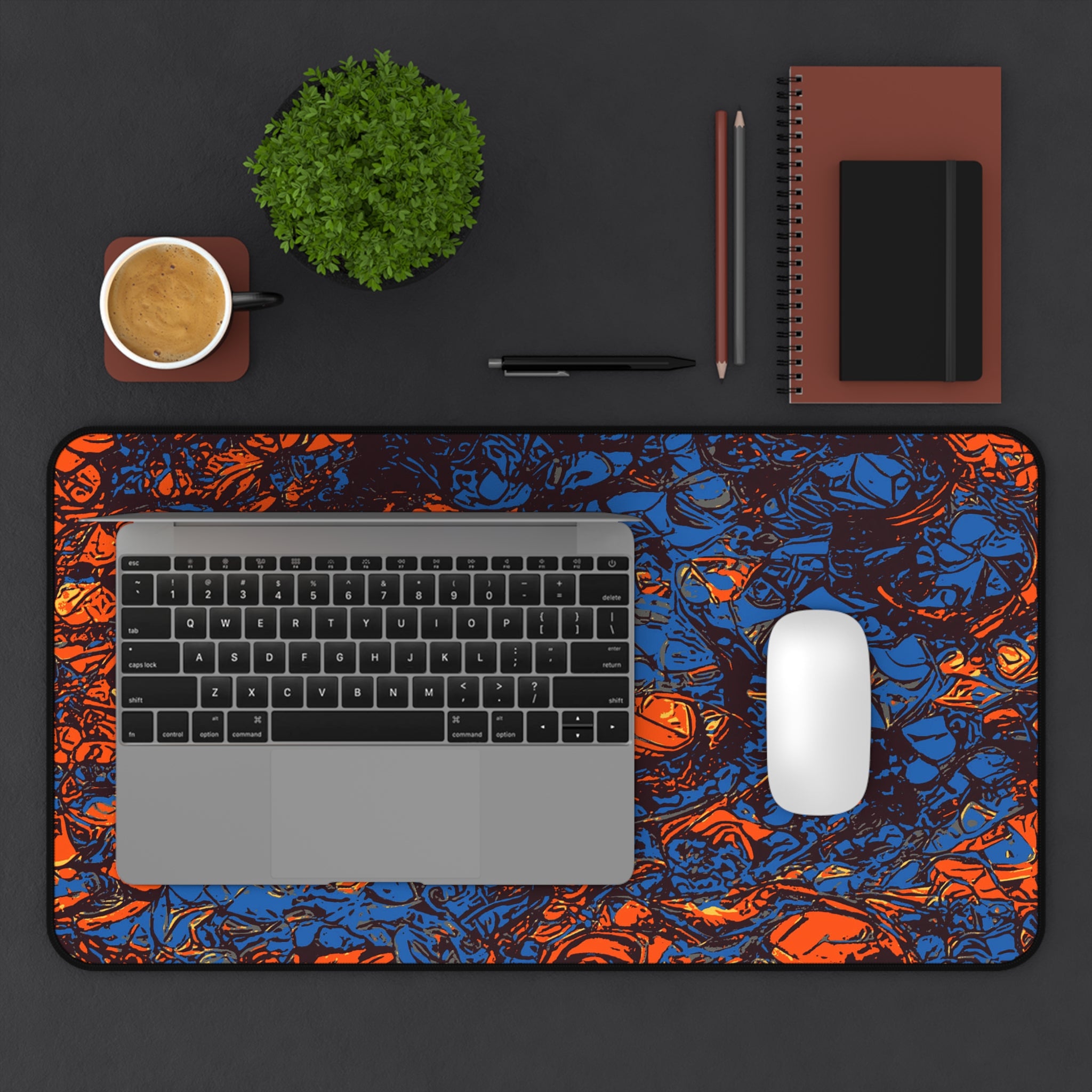 retro-abstract-art-mouse-pad-vintage-colors-desk-mat-colorful-retro-desk-pad-modern-minimalist-mousepad-mixed-orange-blue