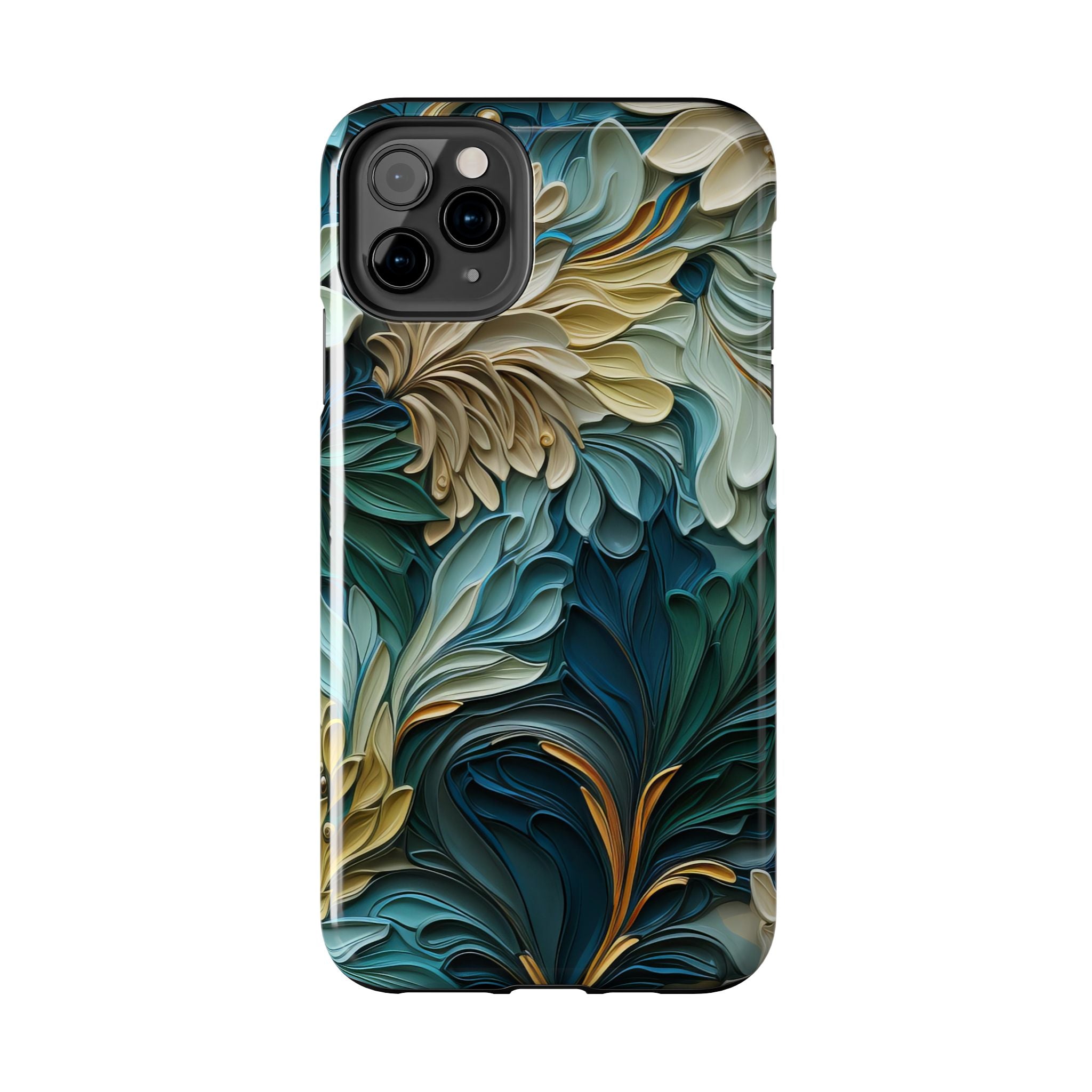 textured-art-nouveau-floral-tough-phone-case-cottagecore-iphone-case-unique-floral-phone-cover-vintage-style-iphone-case-prot