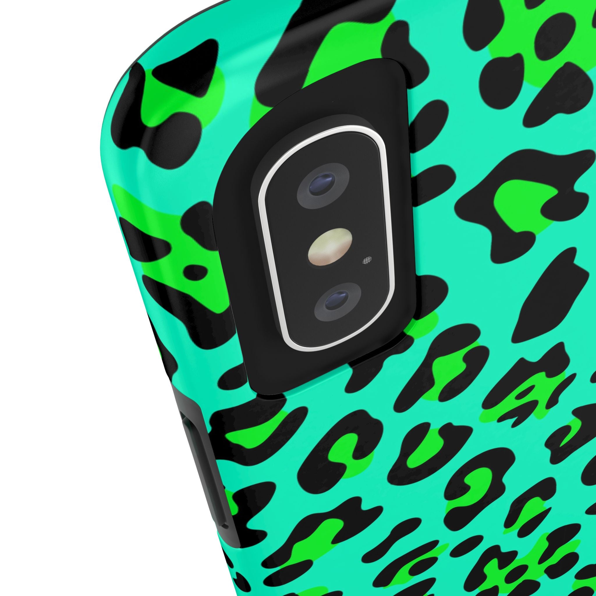 neon-green-teal-leopard-iphone-tough-case-stylish-phone-cover-protective-cellphone-case-trendy-smartphone-accessory-gift-for-