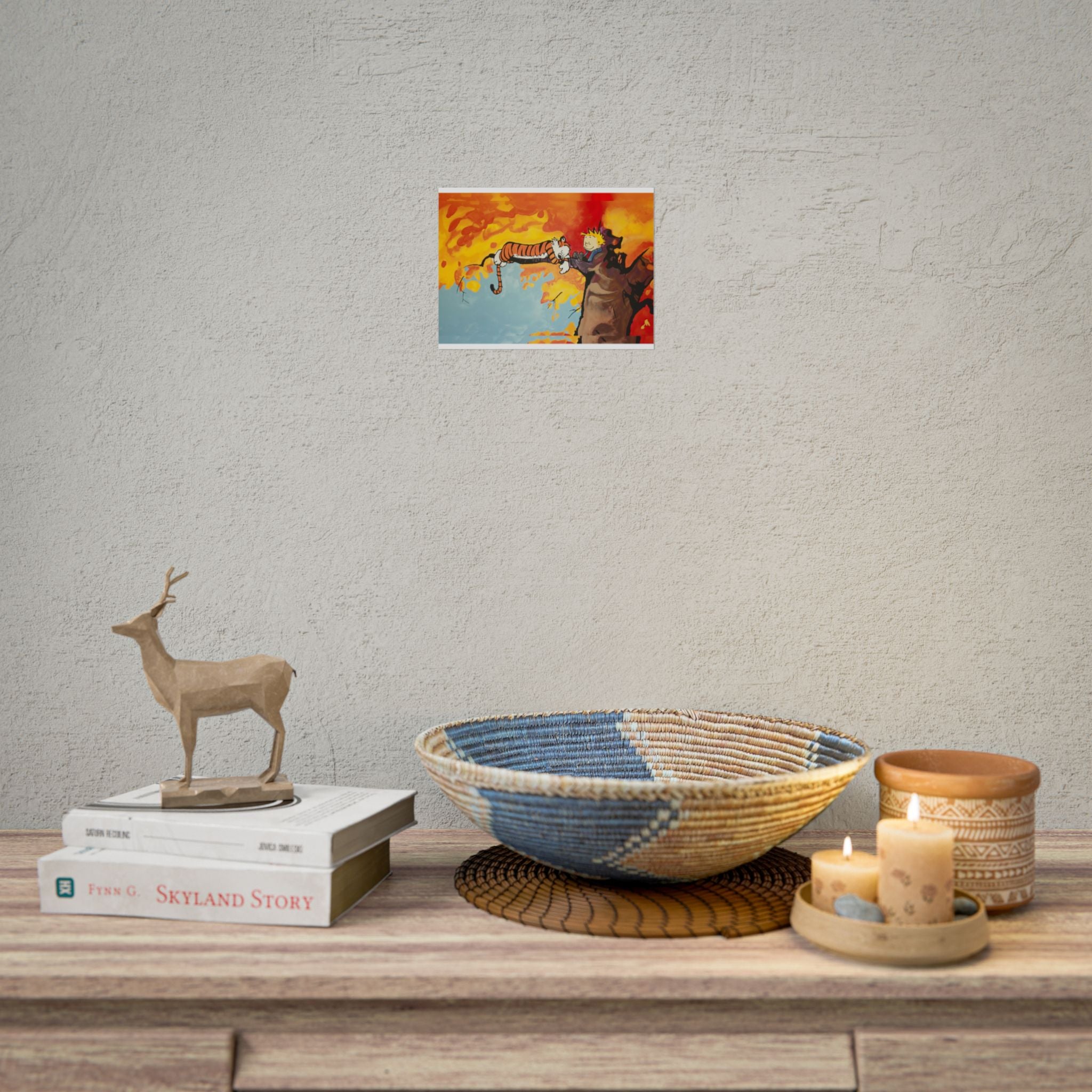 Calvin and Hobbes Art Poster - Nostalgic Cartoon Wall Decor - Unique Birthday Gift for Fans - Timeless Comic Book Design