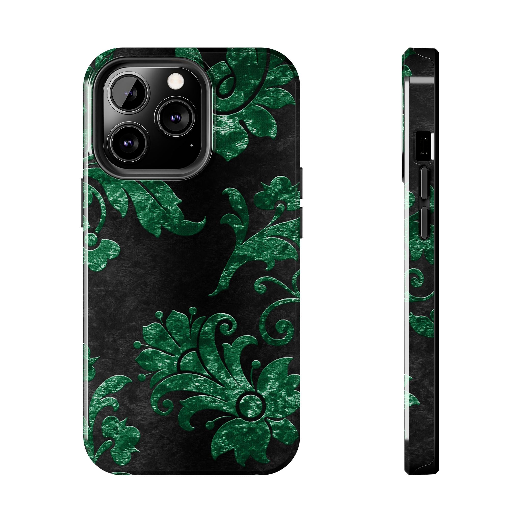 embossed-emerald-velvet-tough-iphone-case-protective-iphone-cover-heavy-duty-iphone-case-rugged-phone-case-durable-smartphone