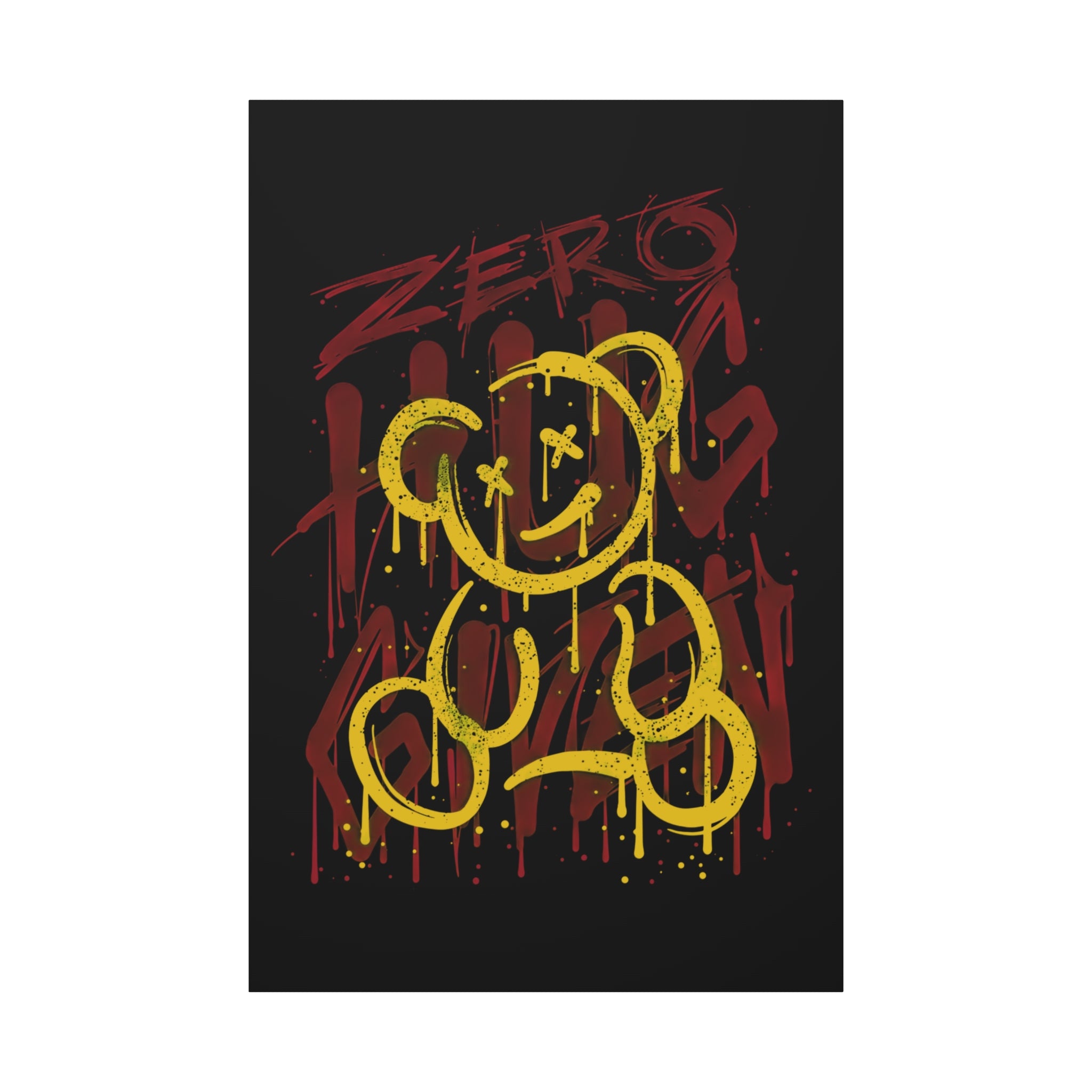 canvas-art-zero-hug-given-teddy-bear-print-graffiti-wall-art-fun-wall-art-moody-wall-art-canvas-print-canvas-wall-decor