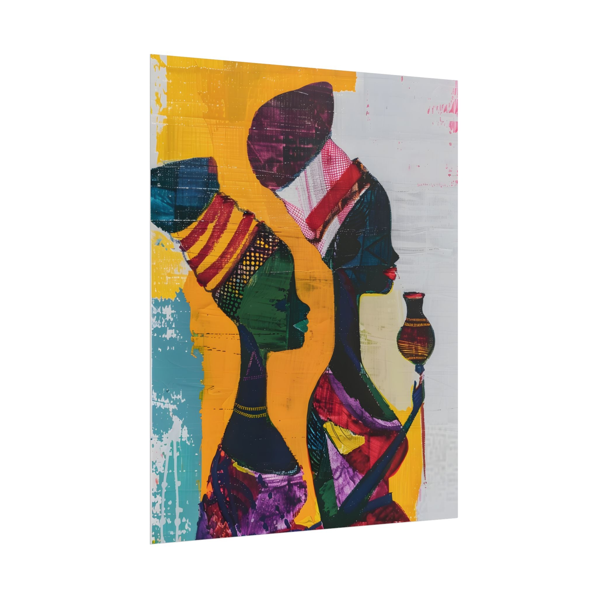 Traditional African Woman Poster Wall Art, African Portrait, Afrocentric, Tribal Home Art, Afro American Art, Ethnic Wall Decor