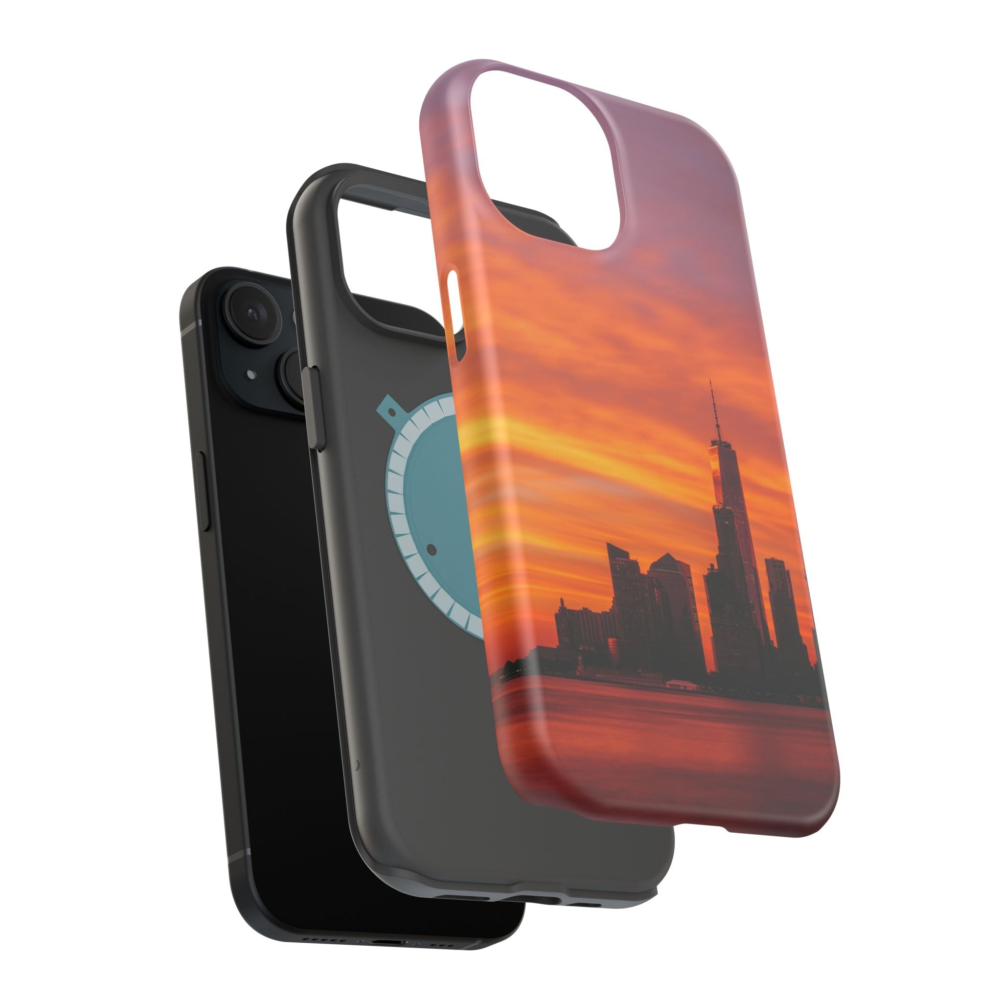 sunset-nyc-cityscape-magnetic-tough-case-durable-phone-protector-new-york-tough-case-gift-for-photographers-urban-aesthetic