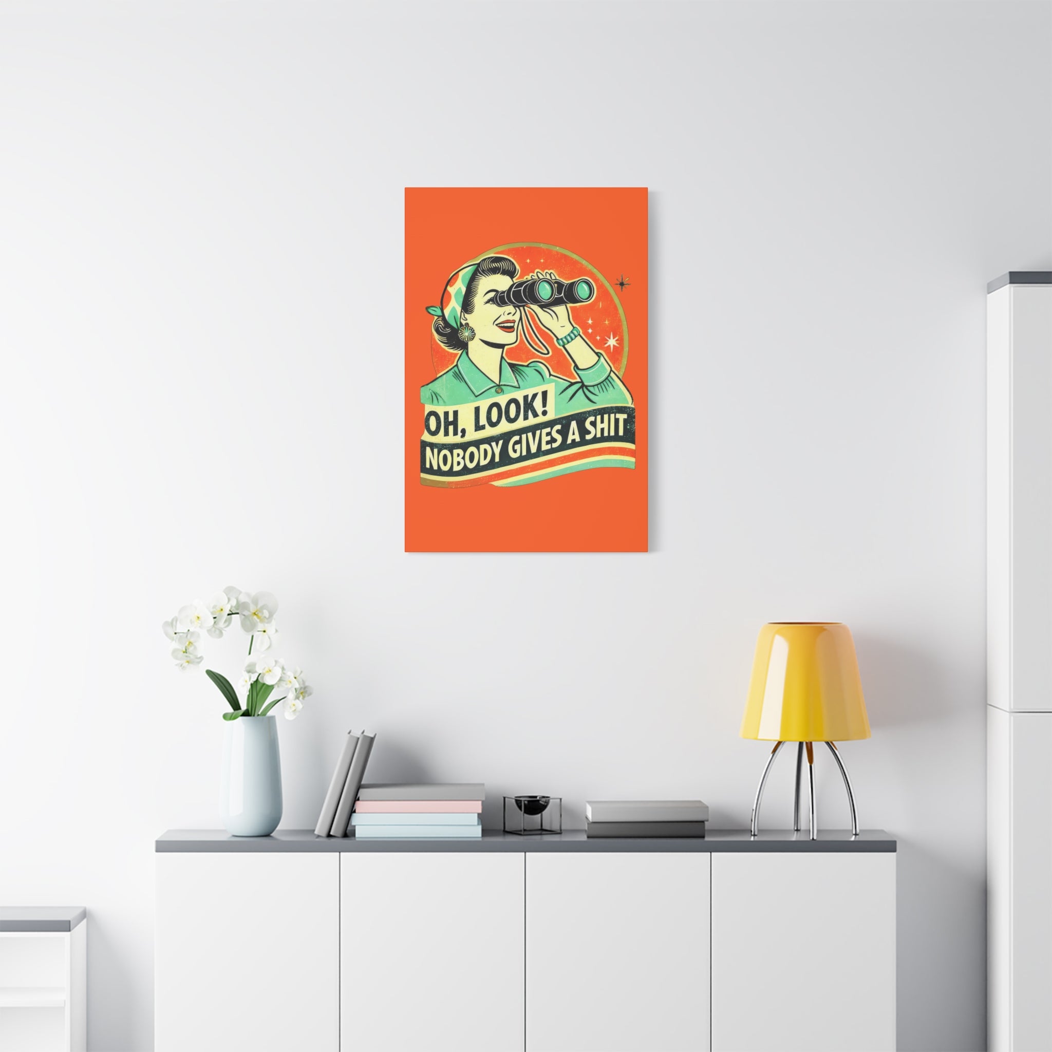 canvas-wall-art-funny-retro-woman-humorous-home-decor-matte-stretched-print-gift-for-her-vintage-style-poster-unique-wall