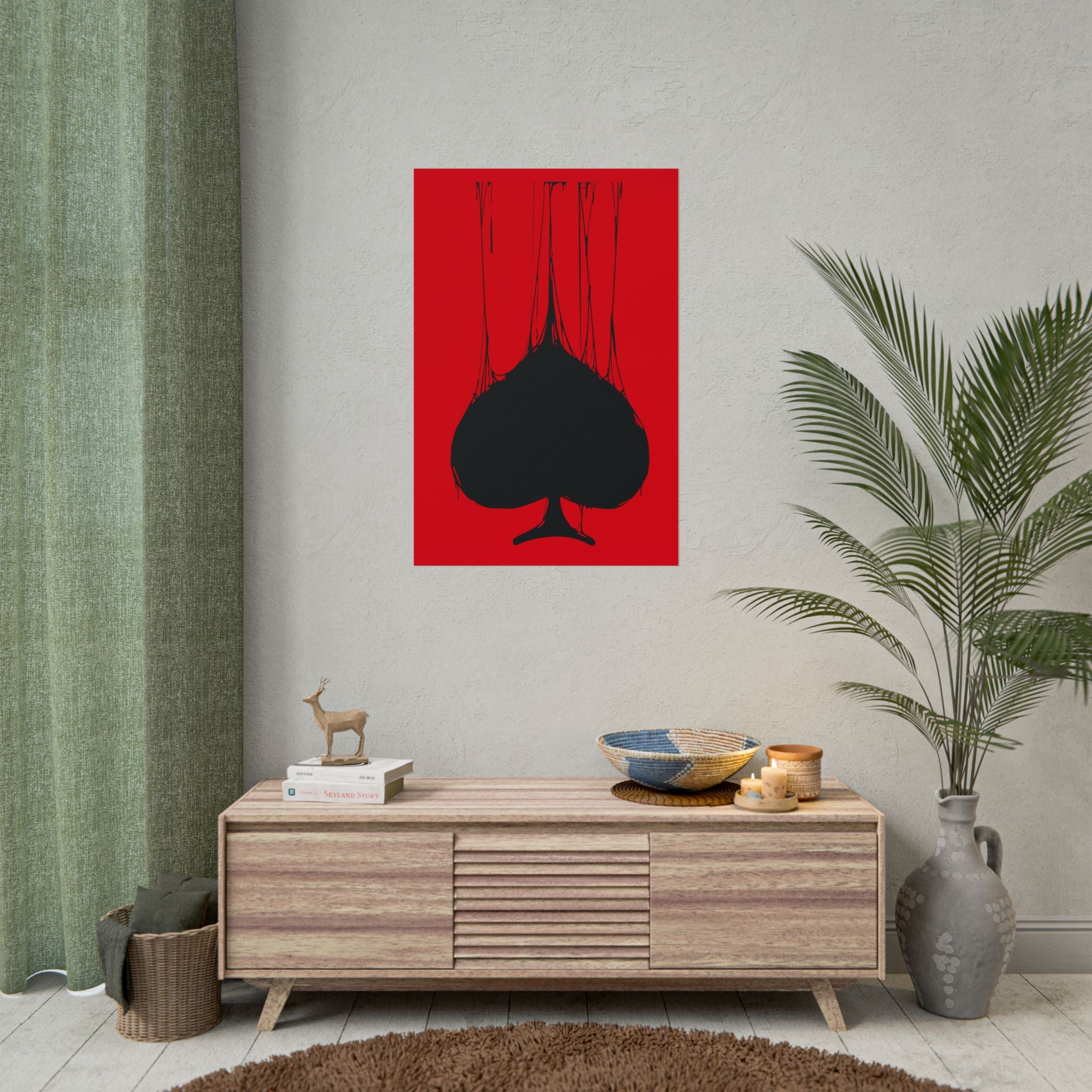 Playing Cards Spades Poster Wall Art for Gamble Lovers, Playing Cards Poster Art, Living Room Decor, Home Decor Gift, Poster Decor
