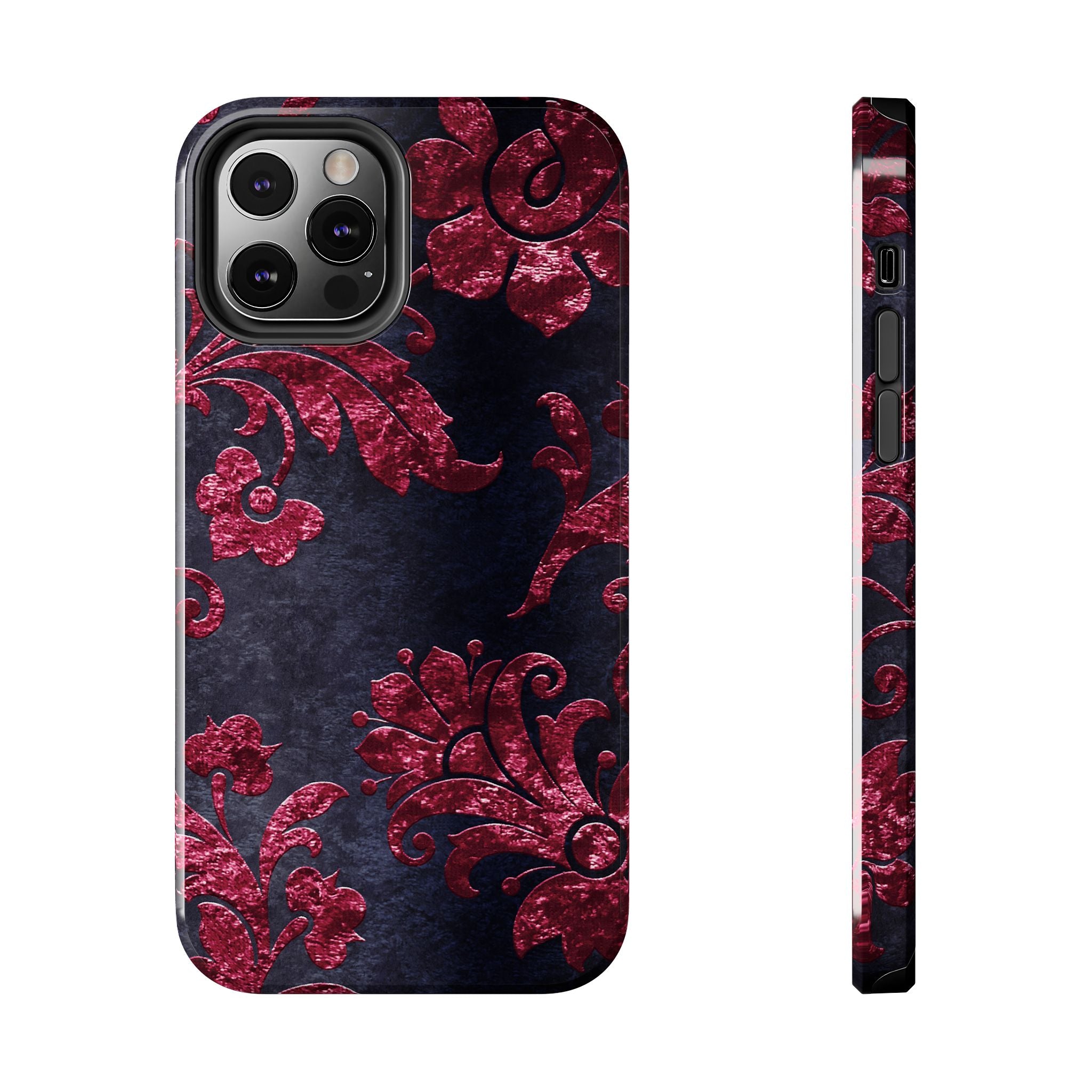 embossed-burgundy-velvet-tough-iphone-case-protective-iphone-cover-heavy-duty-iphone-case-rugged-phone-case-durable-smartphon