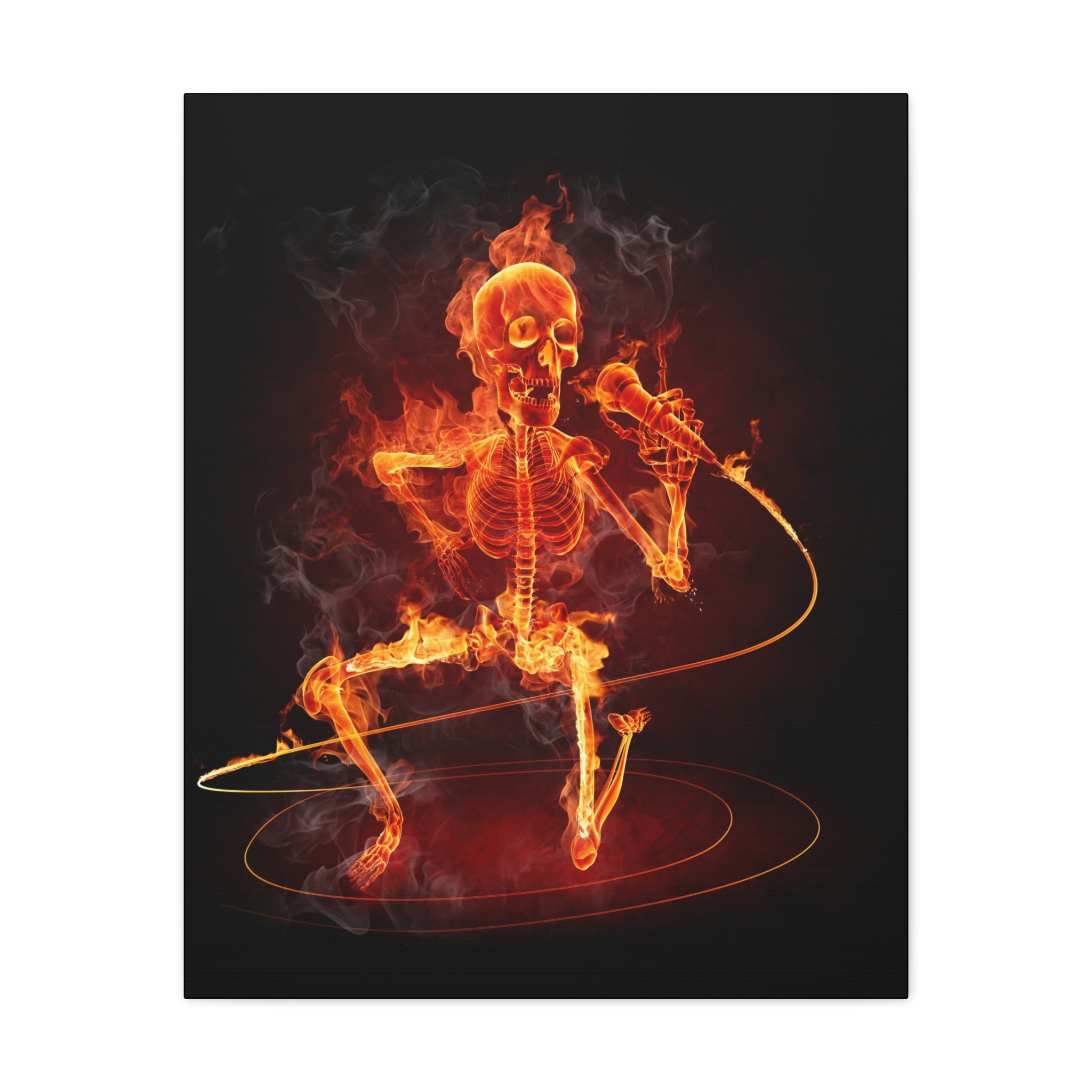canvas-print-music-microphone-bones-fire-skull-home-decor-living-room-decor-rockn-roll-decor