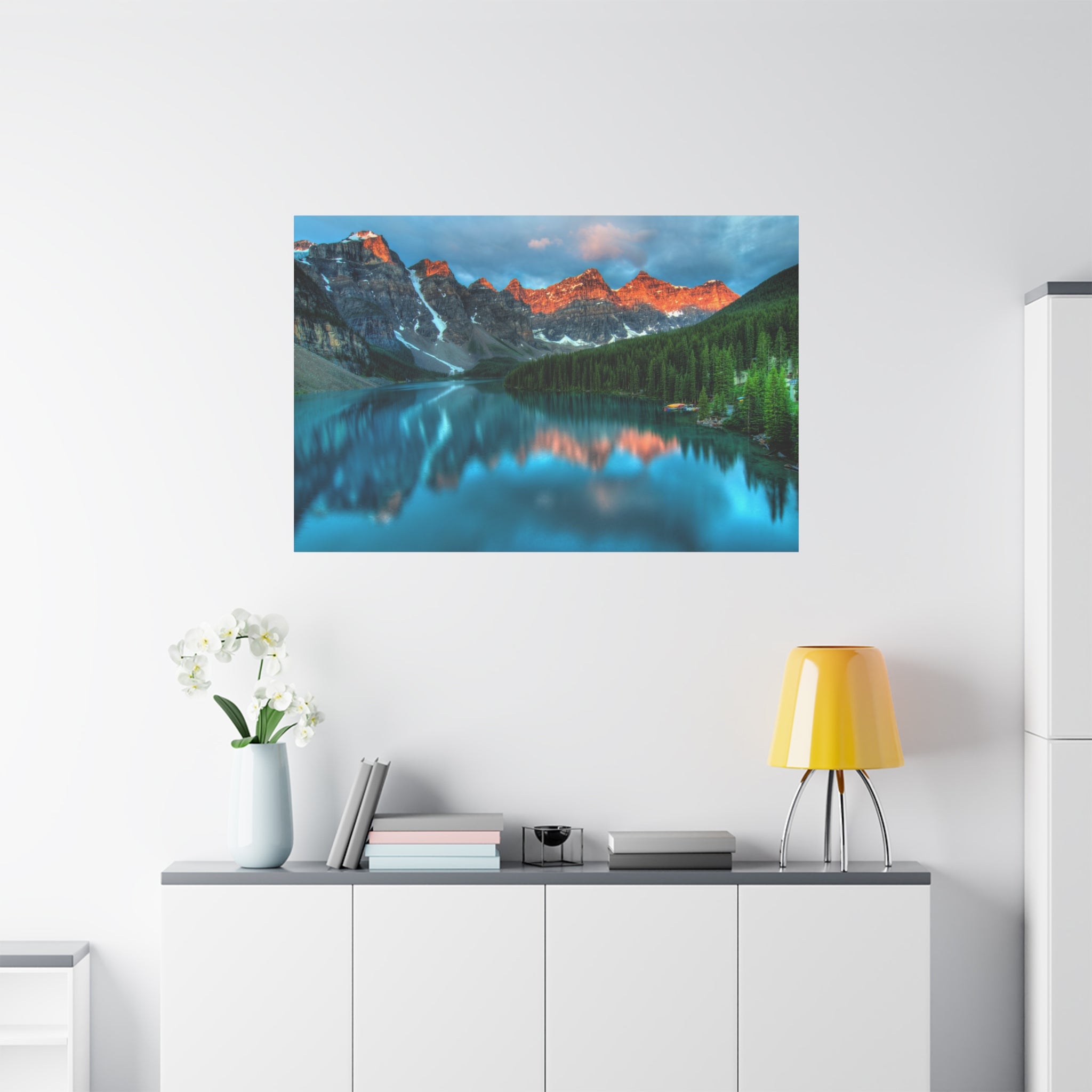 canvas-wall-art-mountain-sunrise-print-canadian-landscape-decor-matte-stretched-forest-scenery-nature-poster-home-office