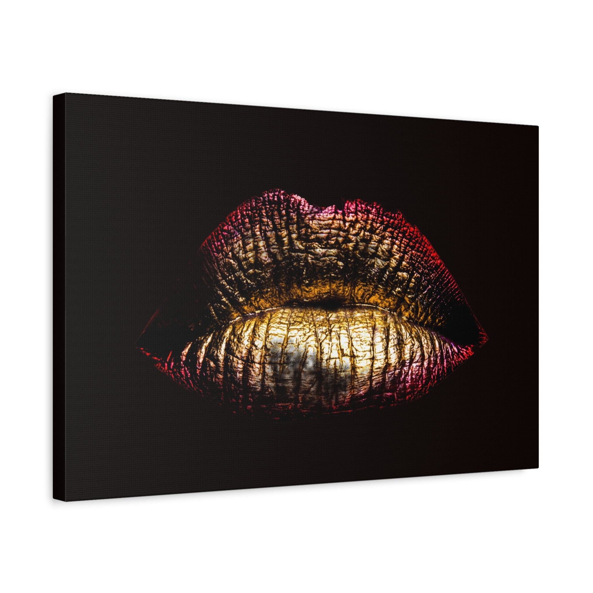 canvas-print-female-art-makeup-glamour-metallic-bronze-lip-contour-stretched-matte-wall-art-poster-home-decor-gift-for-her-be