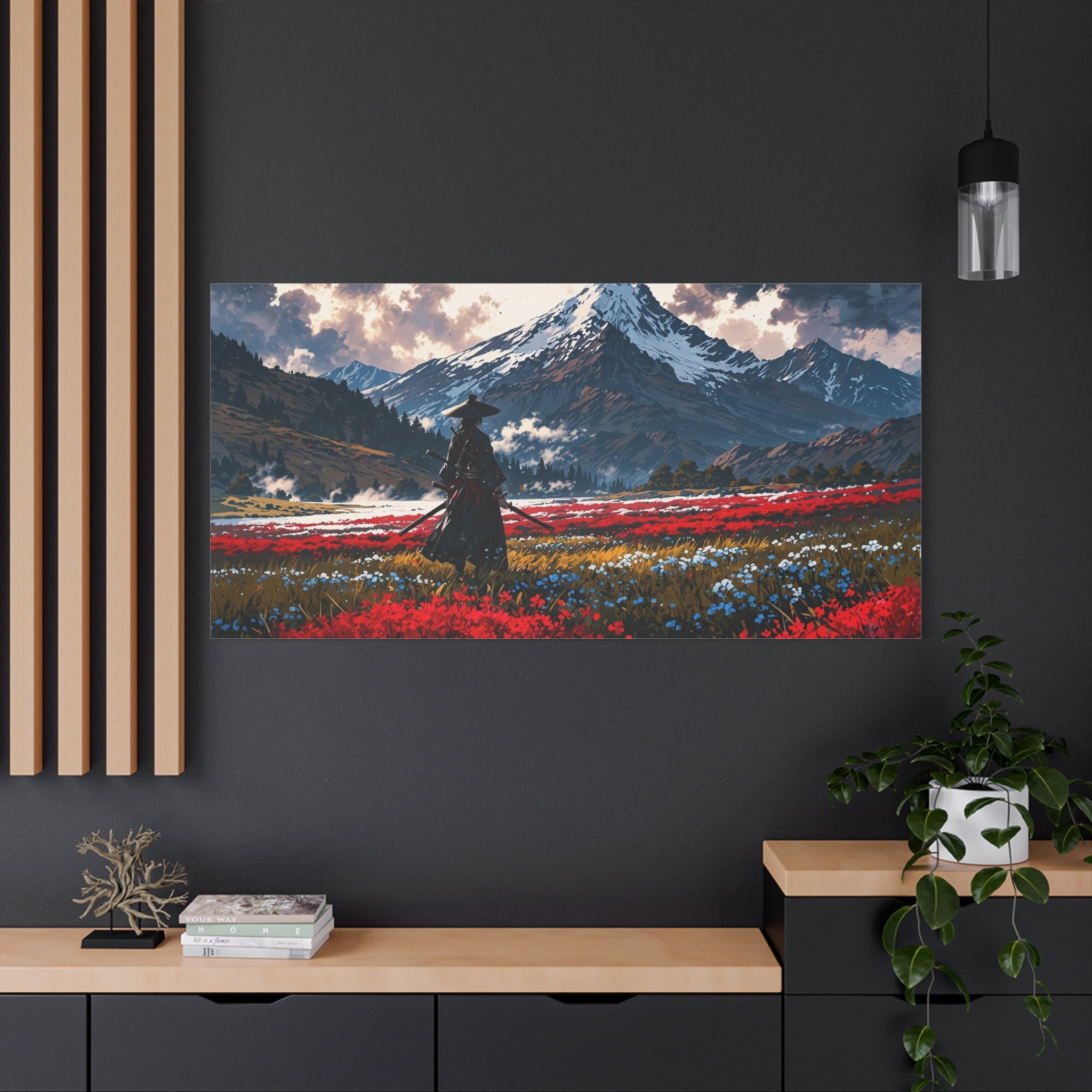 canvas-wall-art-samurai-print-matte-canvas-stretched-japanese-artwork-asian-decor-samurai-warrior-poster-traditional-home