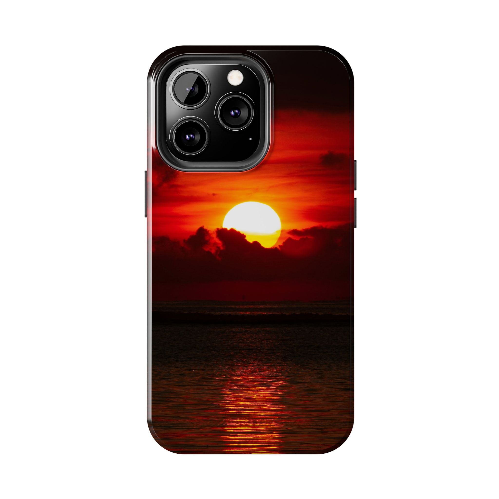 iPhone Tough Case - Red Sunset, Protective Phone Cover, Durable Smartphone Case, Hard Shell Phone Case, Sunset Lover Gift, Red Phone