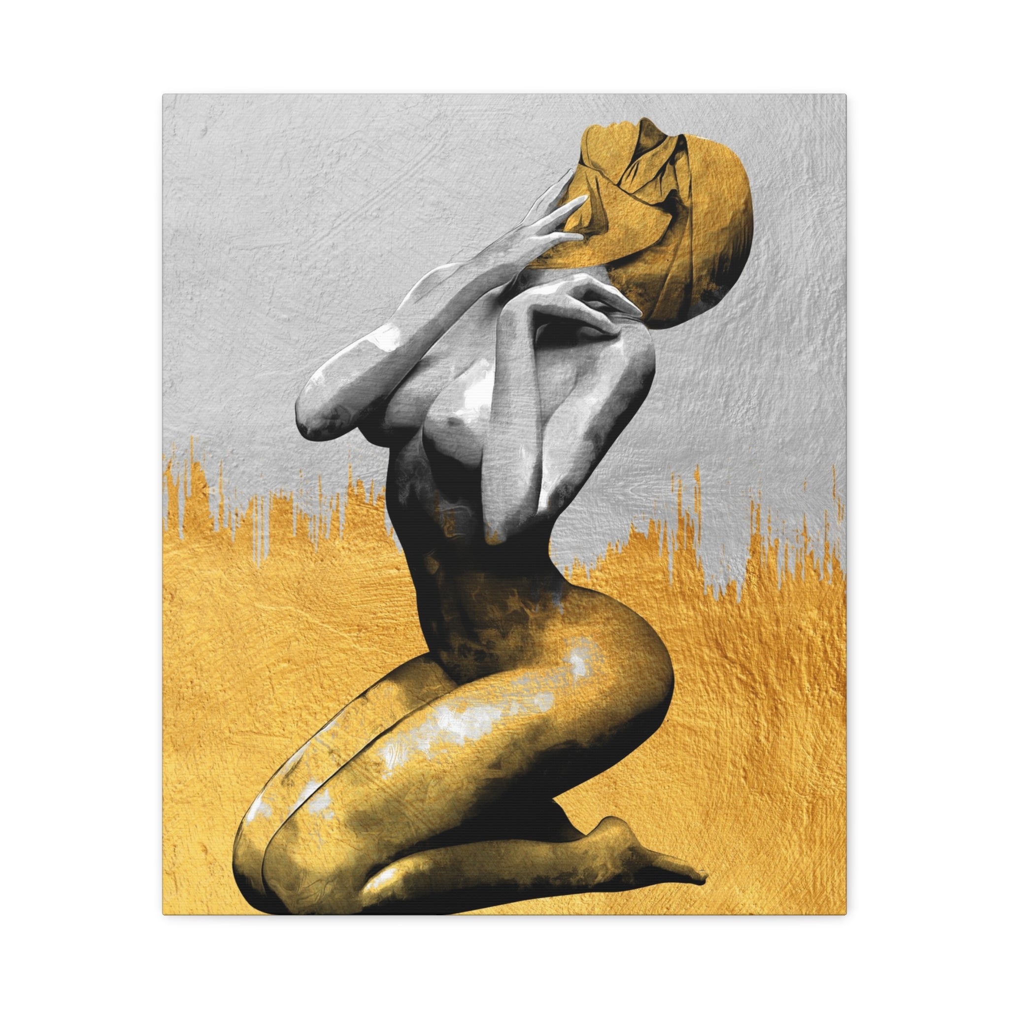 canvas-print-modern-art-nude-art-golden-decor-stretched-matte-canvas-wall-art-for-living-room-alternative-art-print-artwork