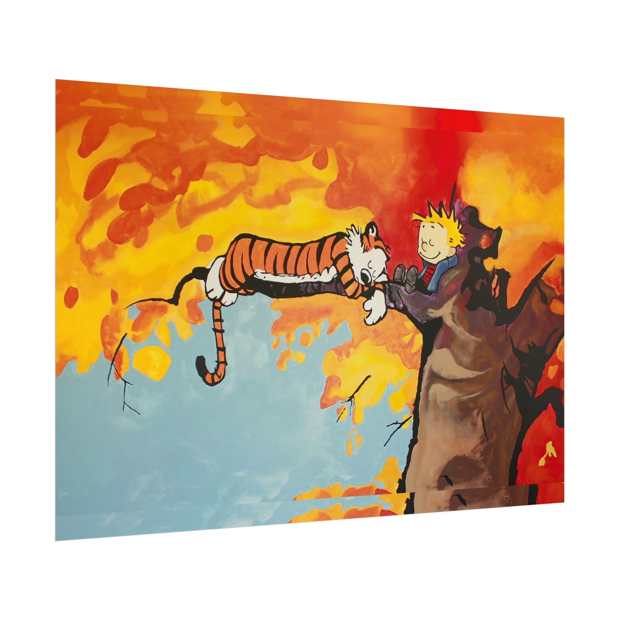 Calvin and Hobbes Art Poster - Nostalgic Cartoon Wall Decor - Unique Birthday Gift for Fans - Timeless Comic Book Design