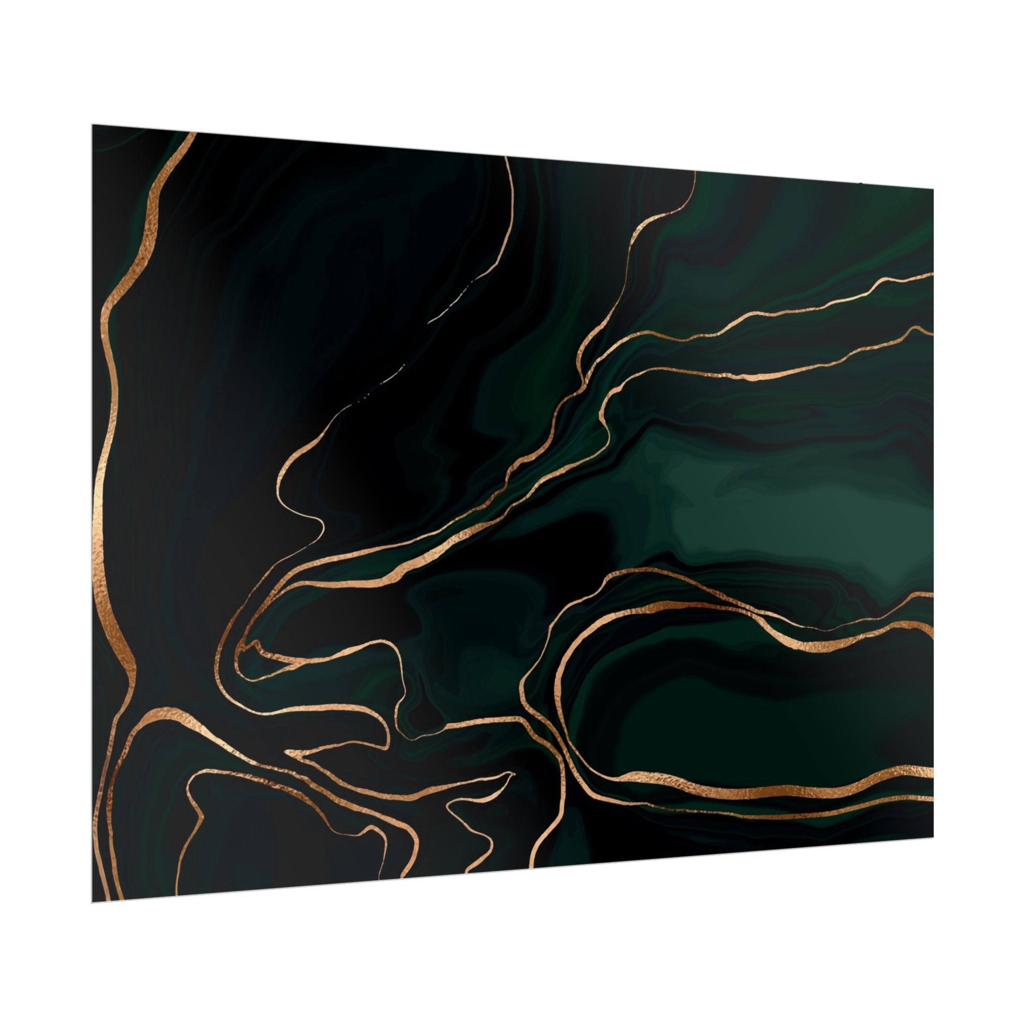 Abstract Green Gold Poster Print - Wall Art, Home Decor, Office Decor, Green Canvas Bedroom, Modern Art, Green Print