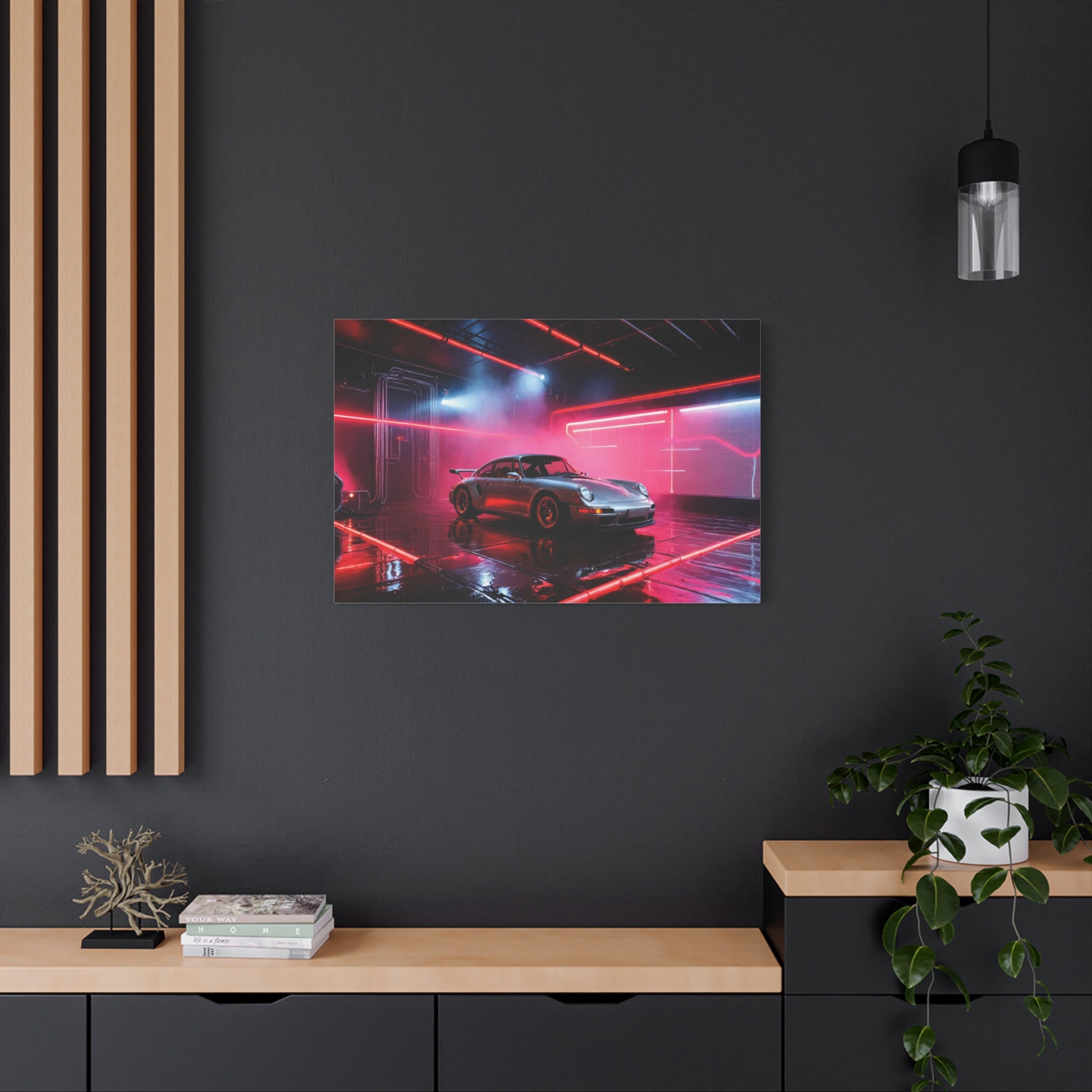 canvas-print-wall-art-porsche-911-red-gt3r-neon-supercar-poster-matte-canvas-decor-stretched-large-canvas-wall-art