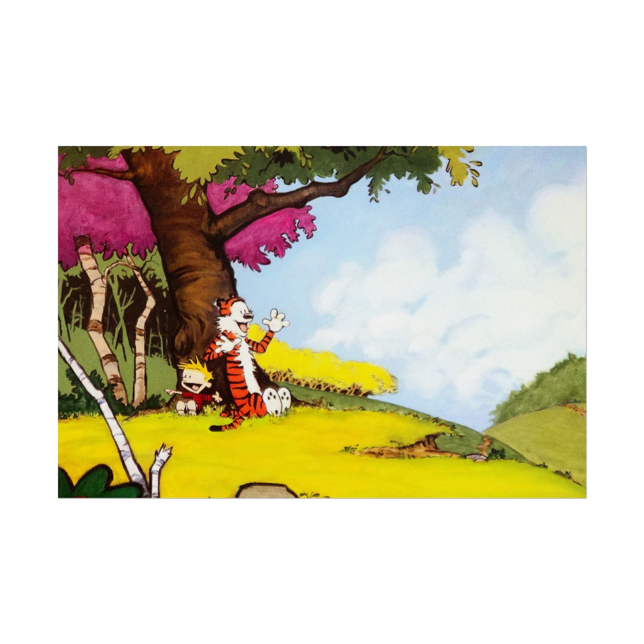 Calvin and Hobbes Poster Wall Art - Nostalgic Cartoon Wall Decor - Unique Birthday Gift for Fans - Timeless Comic Book Design