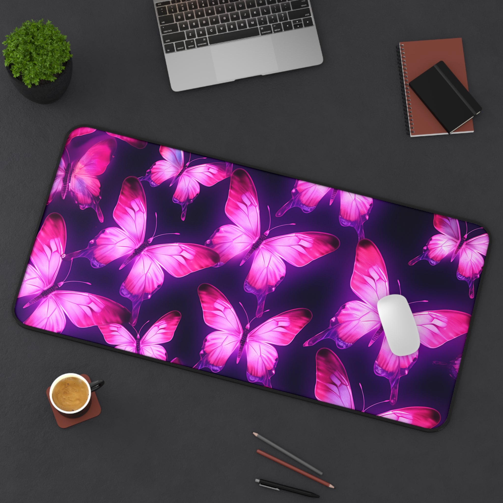 vibrant-purple-pink-butterfly-and-neon-mouse-pad-desk-pad-desk-accessories-office-decor-large-mouse-pad