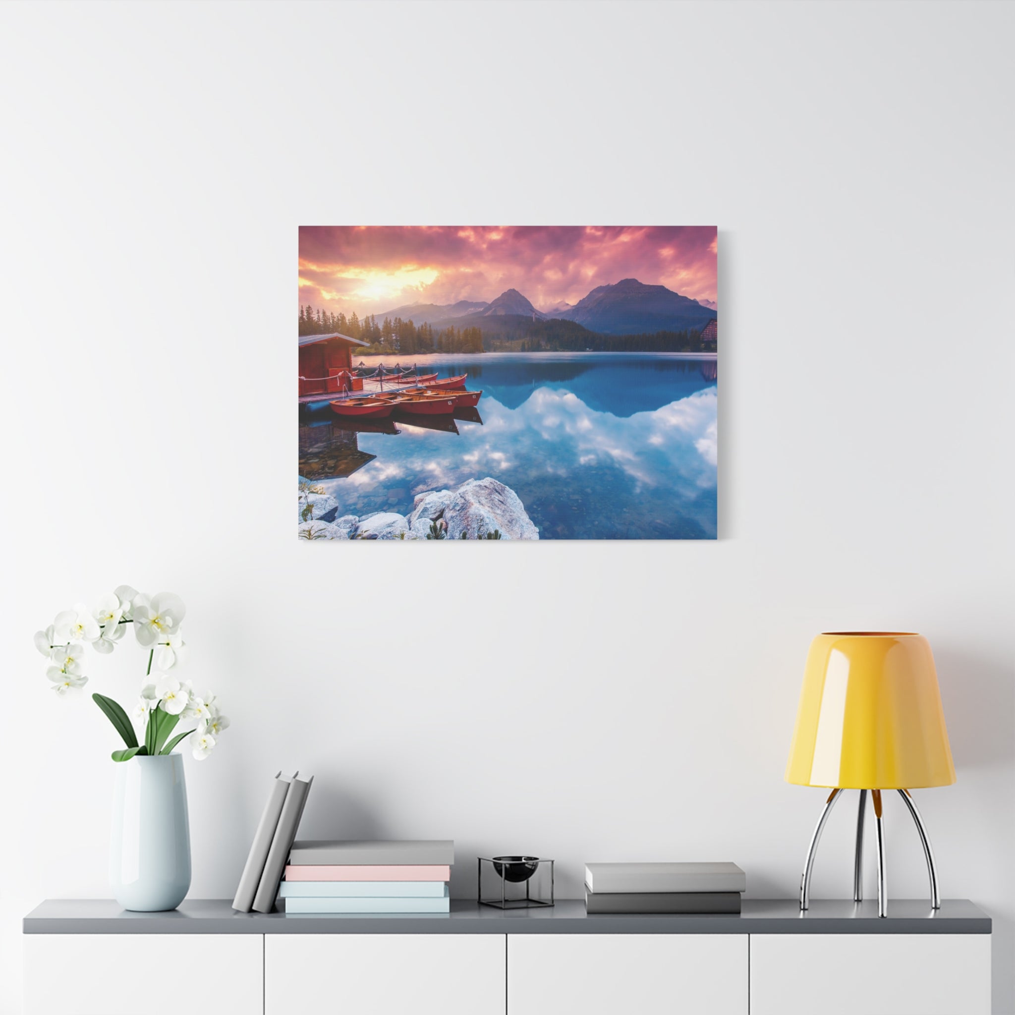 canvas-print-nature-sunrise-wall-art-lake-mountain-scenery-decor-stretched-matte-canvas-mountain-decor-home-decor-nature-wall