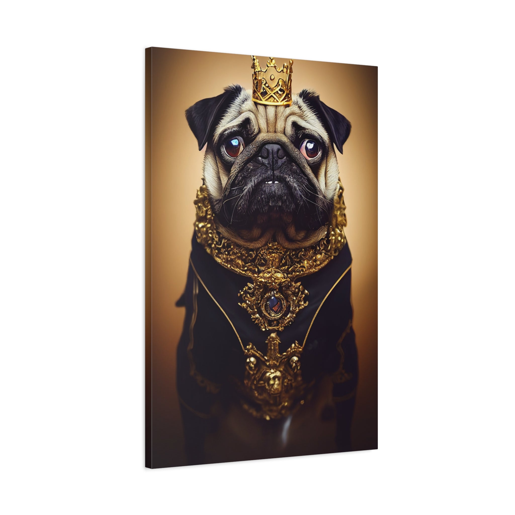 canvas-print-pug-crown-funny-jewelry-wall-art-decor-stretched-matte-canvas-home-living-room-decoration-dog-lover-gift-animal-