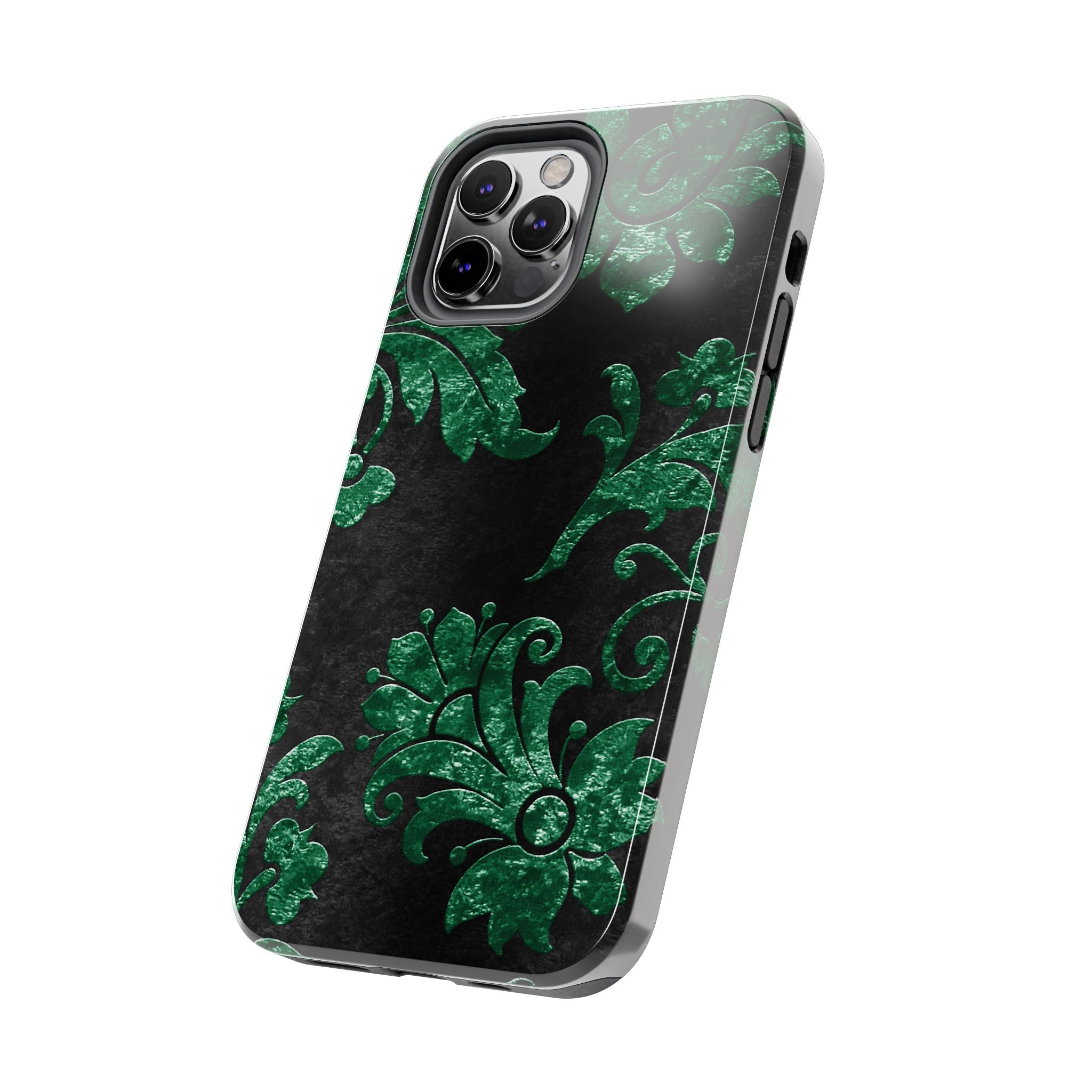embossed-emerald-velvet-tough-iphone-case-protective-iphone-cover-heavy-duty-iphone-case-rugged-phone-case-durable-smartphone