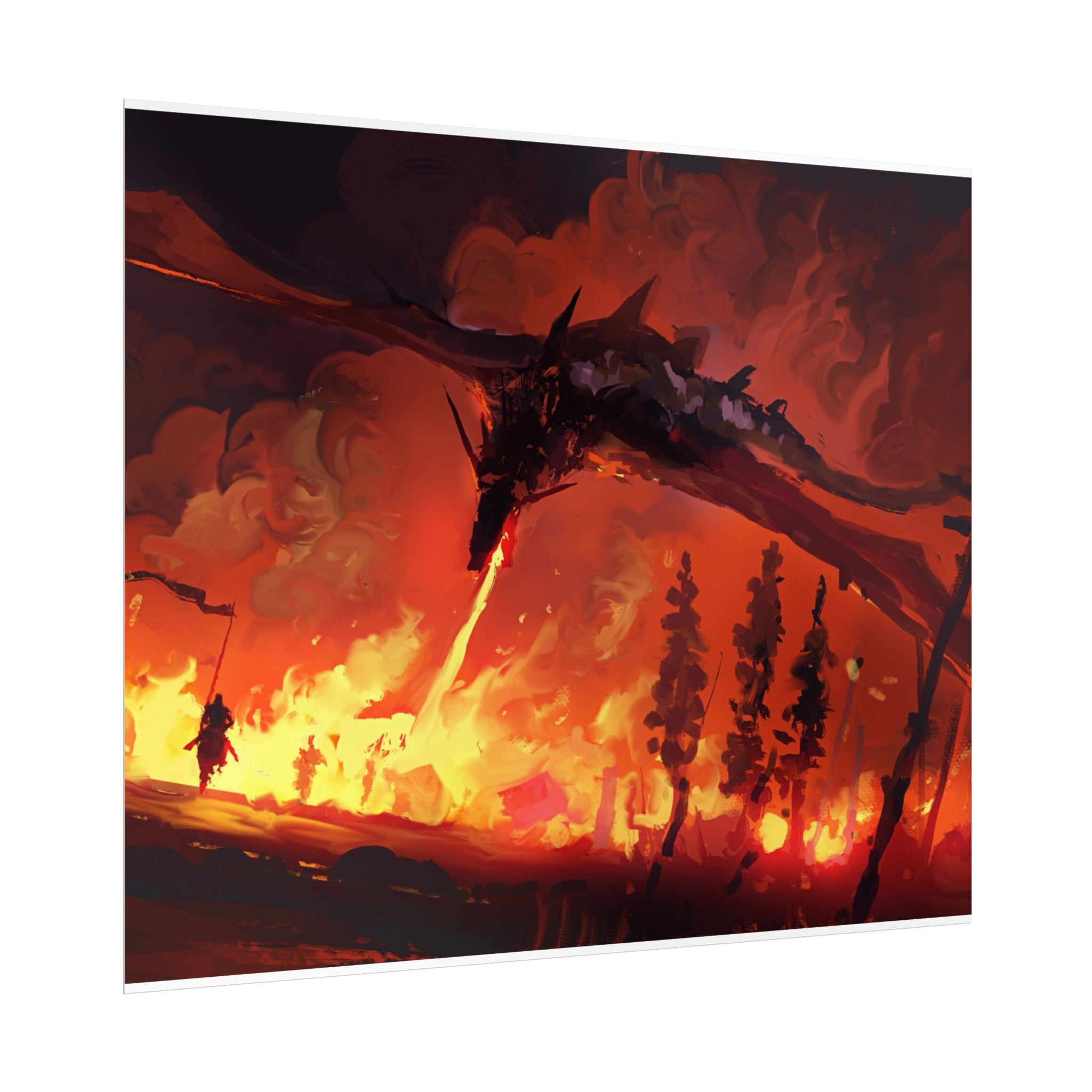 dragon-fire-rolled-poster-fantasy-art-print-mythical-creature-room-decor-dungeons-and-dragons-wall-art-magical-poster-print-m