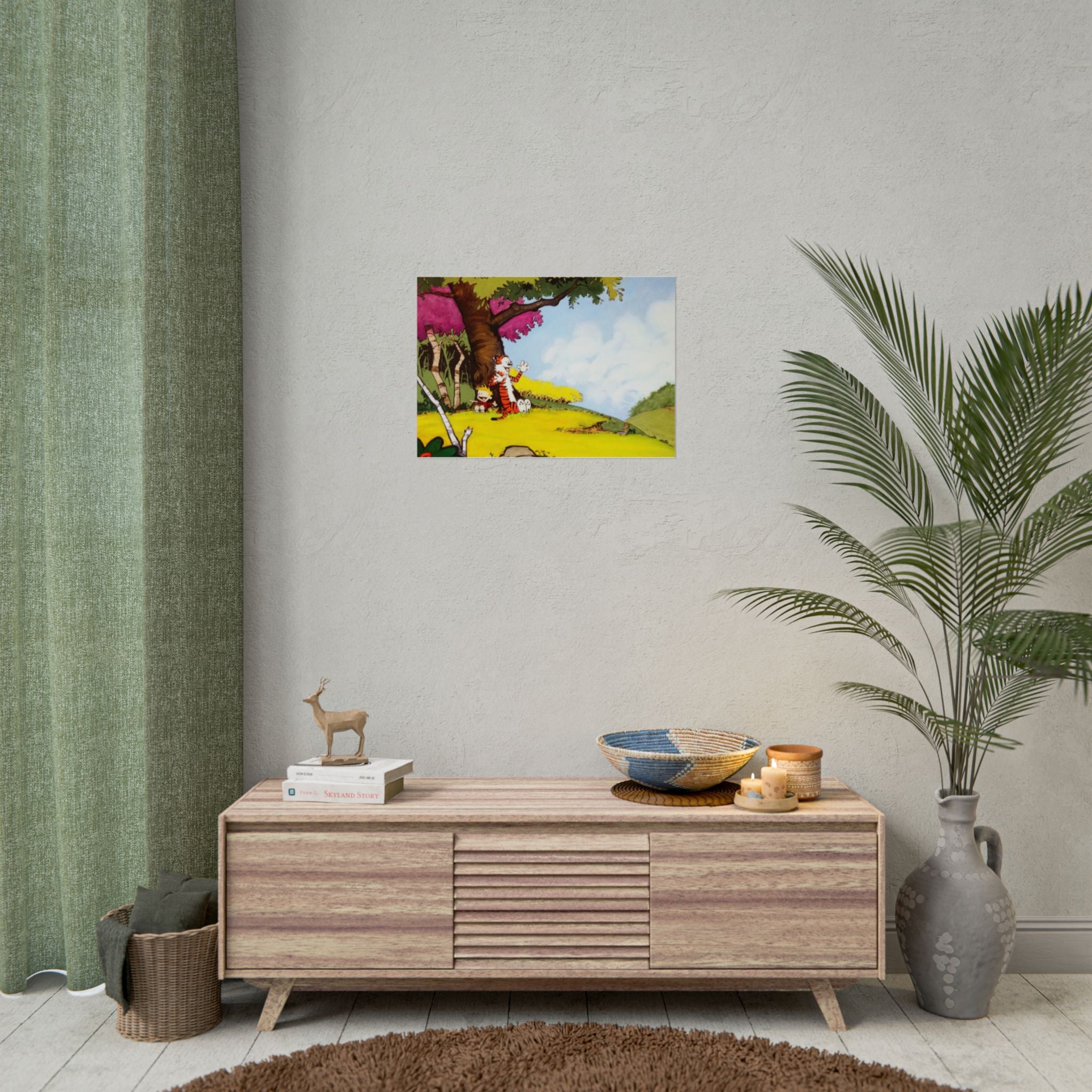 Calvin and Hobbes Poster Wall Art - Nostalgic Cartoon Wall Decor - Unique Birthday Gift for Fans - Timeless Comic Book Design