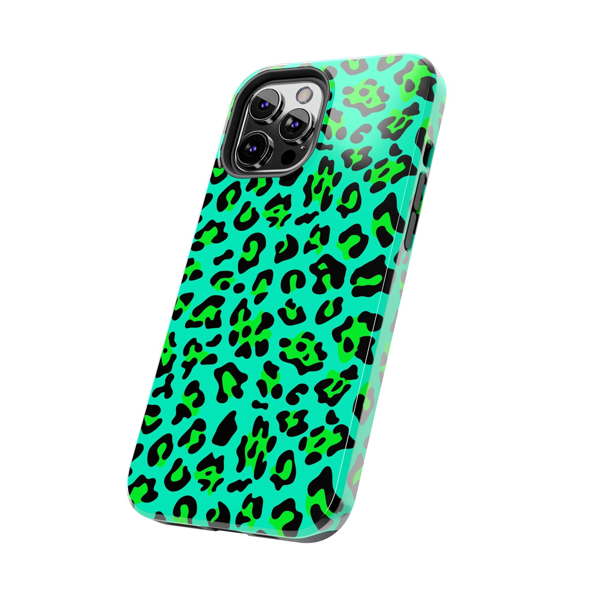 neon-green-teal-leopard-iphone-tough-case-stylish-phone-cover-protective-cellphone-case-trendy-smartphone-accessory-gift-for-