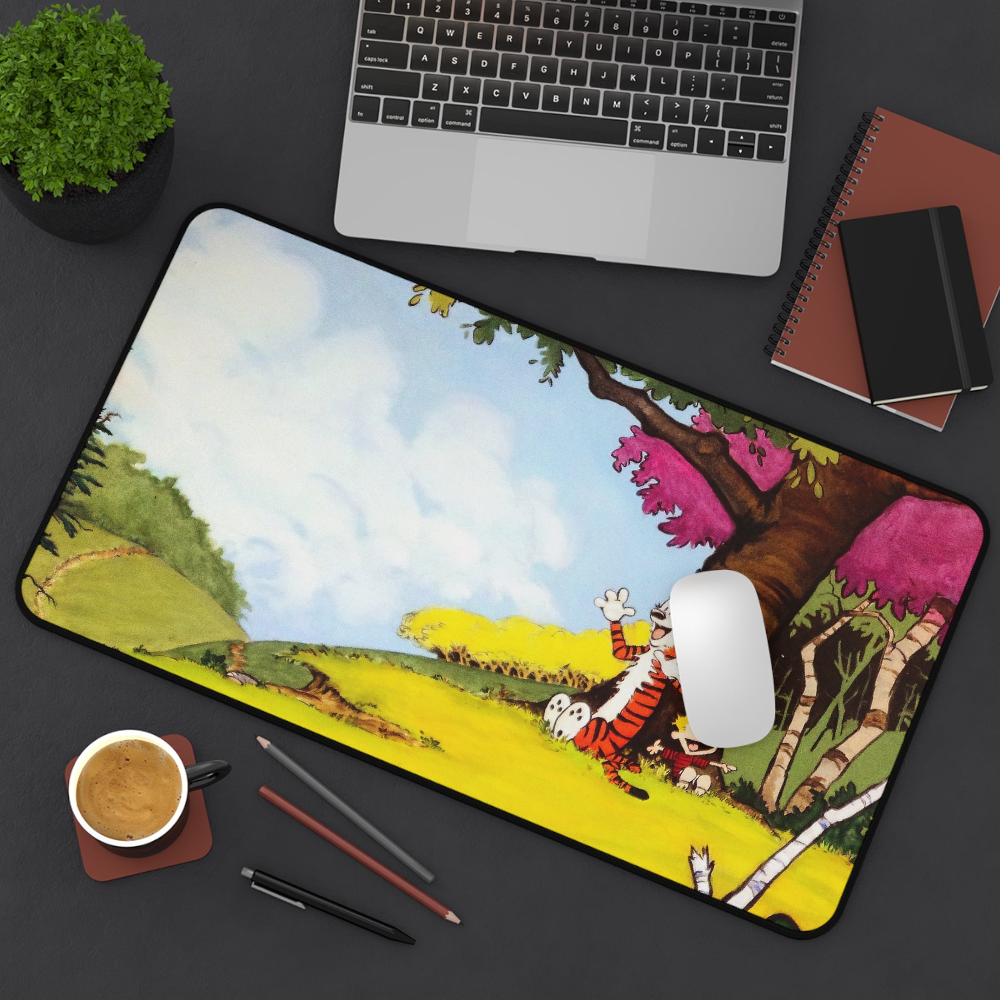 Calvin and Hobbes Mouse Pad, Cartoon Desk Pad, Comicbook Desk Mat, Gift for Desk, Uniqe Desk Decor