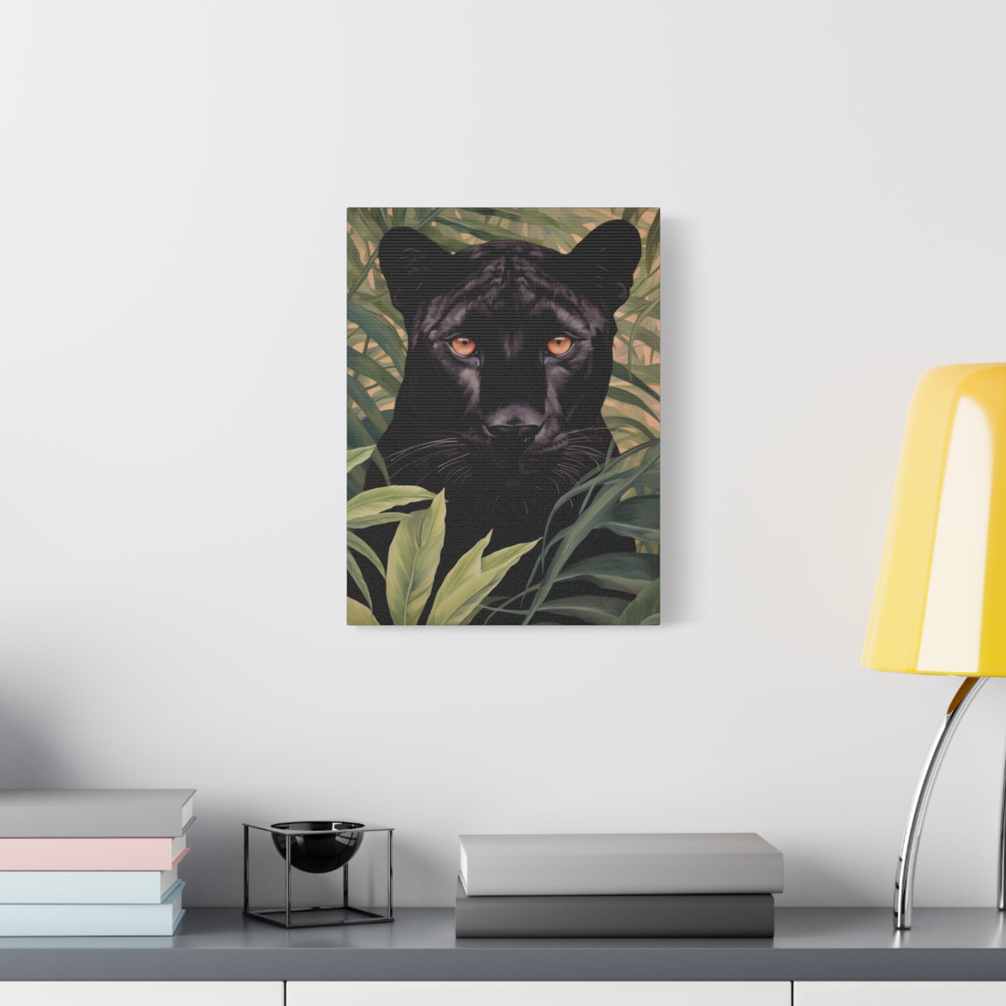 canvas-wall-art-black-panther-in-jungle-african-animal-decor-print-matte-stretched-canvas-wall-hanging-wildlife-theme