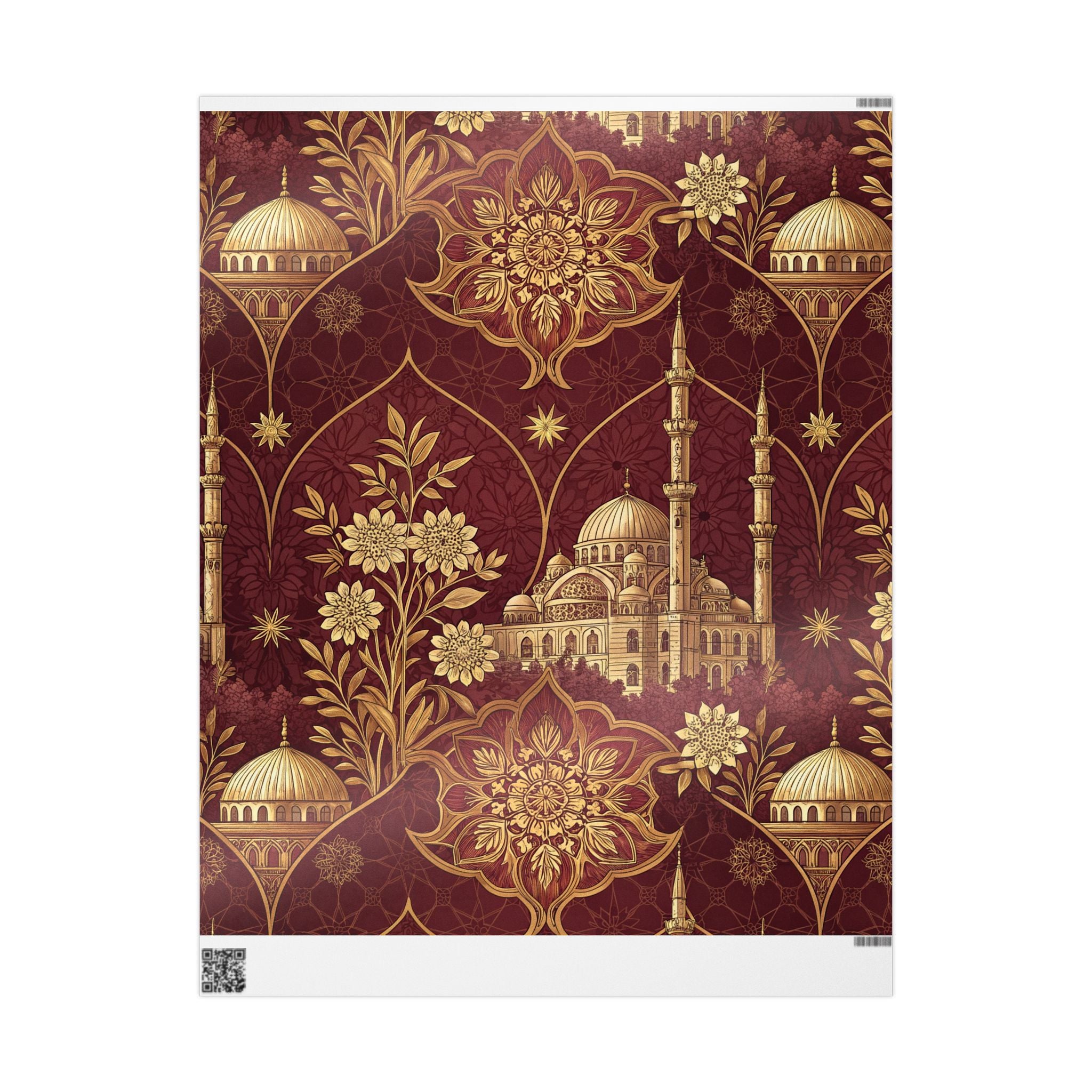 ramadan-night-wrapping-papers-islamic-crescent-moon-gift-wrap-mosque-silhouette-eid-holiday-supplies-festive-present-packagin