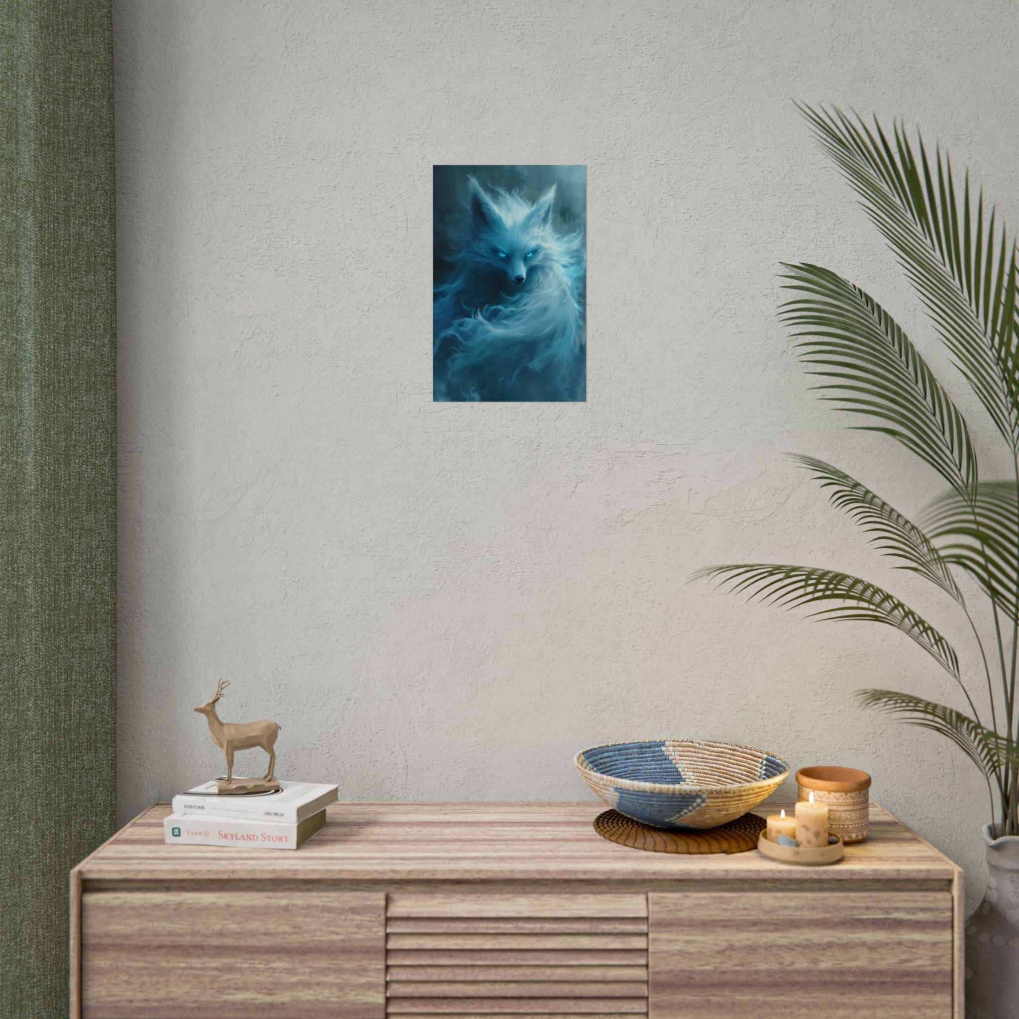 arctic-white-snow-fox-poster-print-fantasy-decor-wildlife-wall-art-home-decor-animal-lover-gift-anime-fantasy-gift