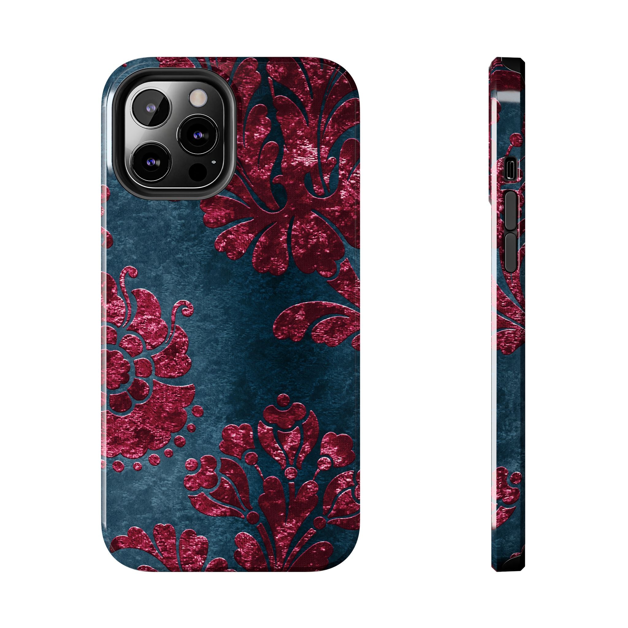 embossed-burgundy-velvet-tough-iphone-case-protective-iphone-cover-heavy-duty-iphone-case-rugged-phone-case-durable-smartphon