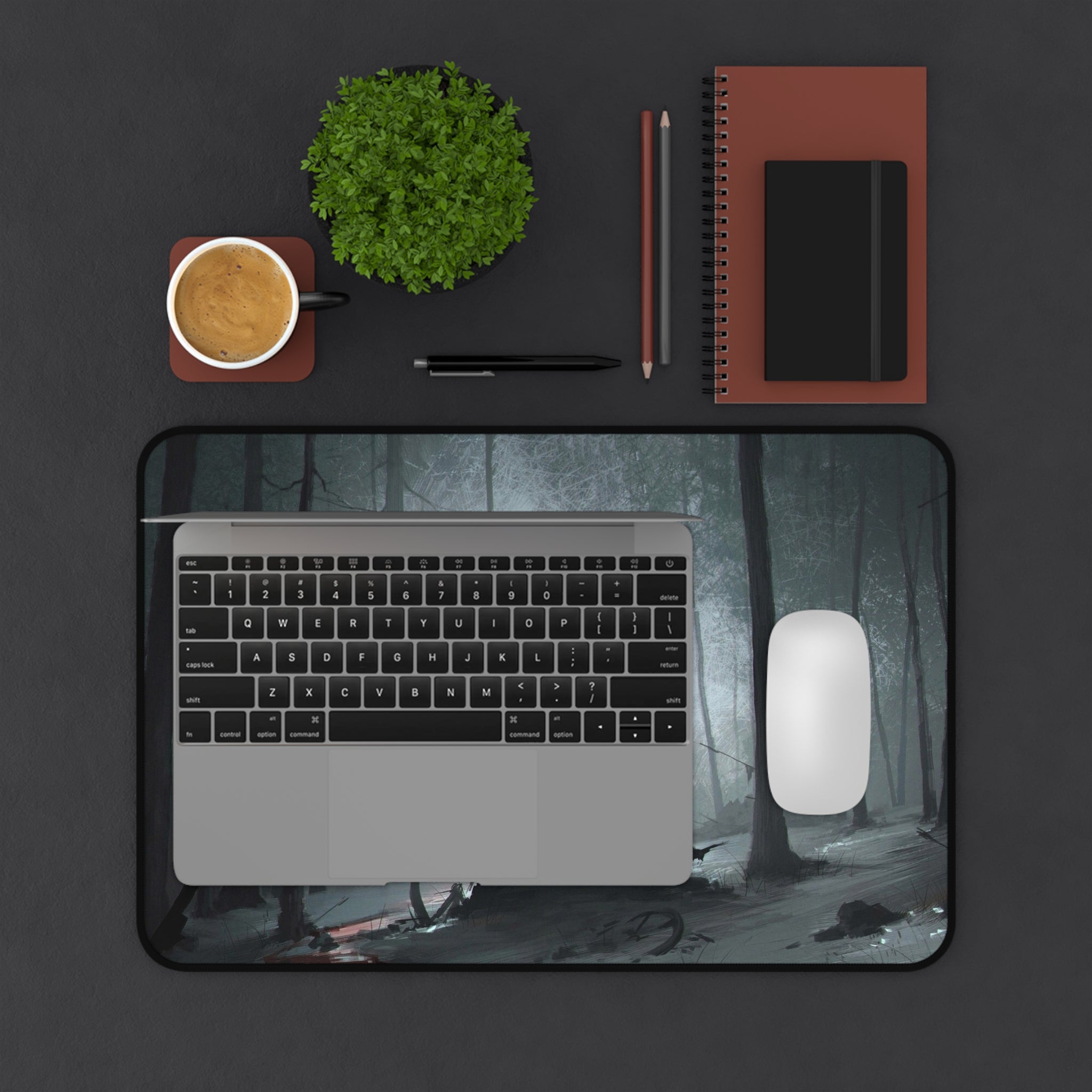 fantasy-samurai-warrior-mouse-pad-japanese-katana-samurai-warrior-in-grey-forest-desk-mat-japanese-anime-samurai-desk-pad