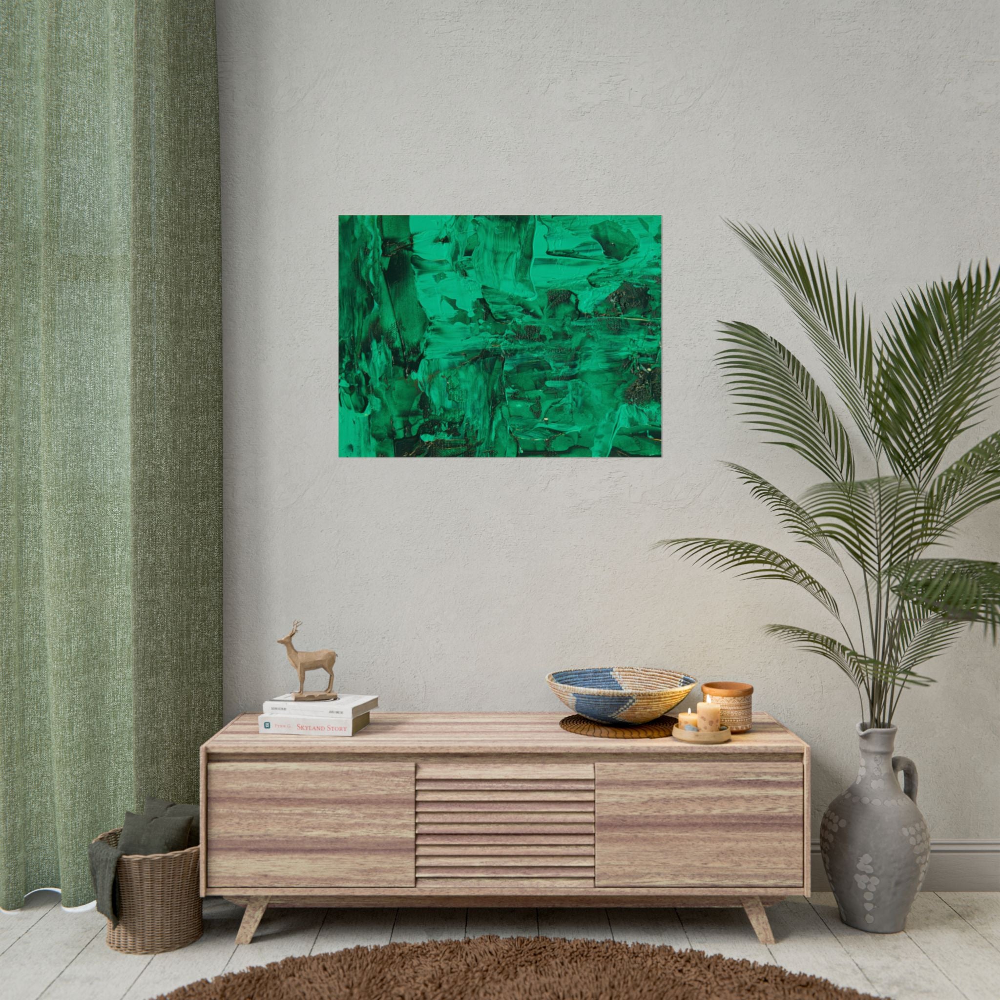 Abstract Green Poster Wall Art, Home Decor, Office Decor, Green Canvas Bedroom, Green Poster Print, Modern Art, Green Wall Decor