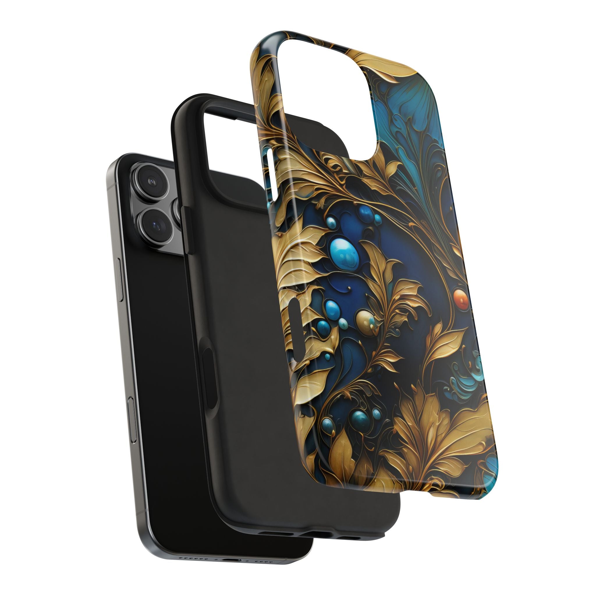 textured-art-nouveau-floral-tough-phone-case-cottagecore-iphone-case-unique-floral-phone-cover-vintage-style-iphone-case-prot