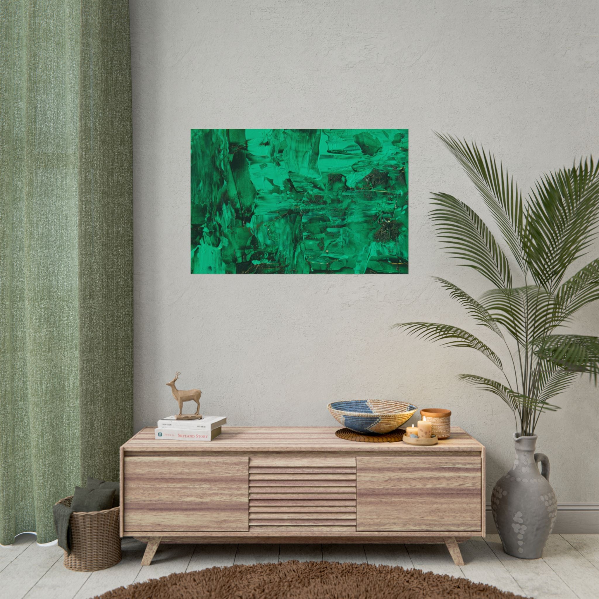 Abstract Green Poster Wall Art, Home Decor, Office Decor, Green Canvas Bedroom, Green Poster Print, Modern Art, Green Wall Decor