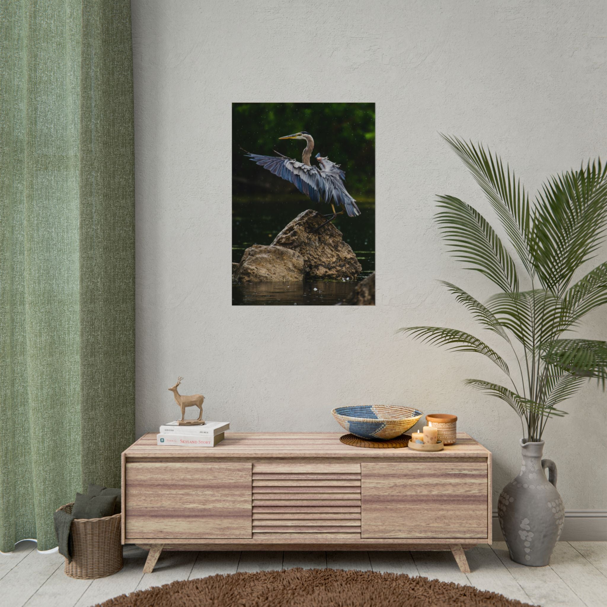 great-blue-heron-poster-wall-art-home-decor-bird-lover-gift-nature-wall-hanging-wildlife-poster