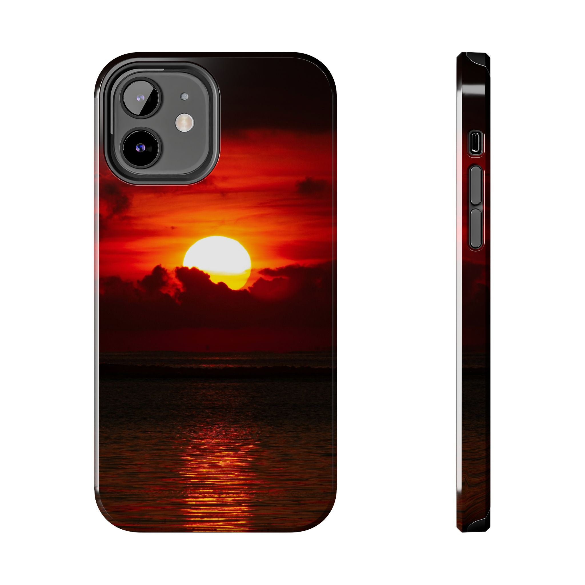 iPhone Tough Case - Red Sunset, Protective Phone Cover, Durable Smartphone Case, Hard Shell Phone Case, Sunset Lover Gift, Red Phone