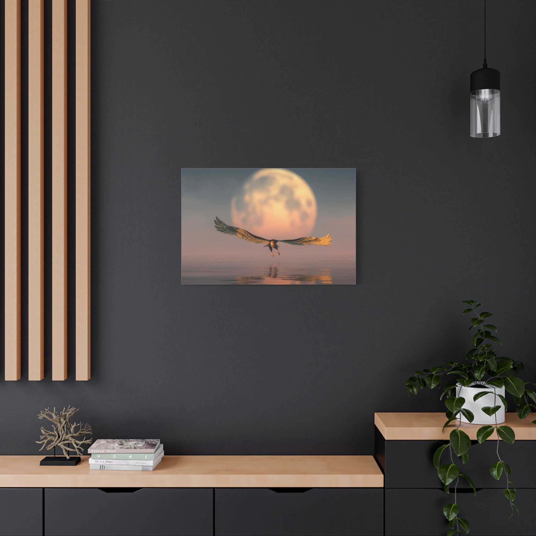 canvas-print-eagle-moon-illustration-living-room-wall-decor-stretched-matte-canvas-art-home-decor-wildlife-painting-wall-hang