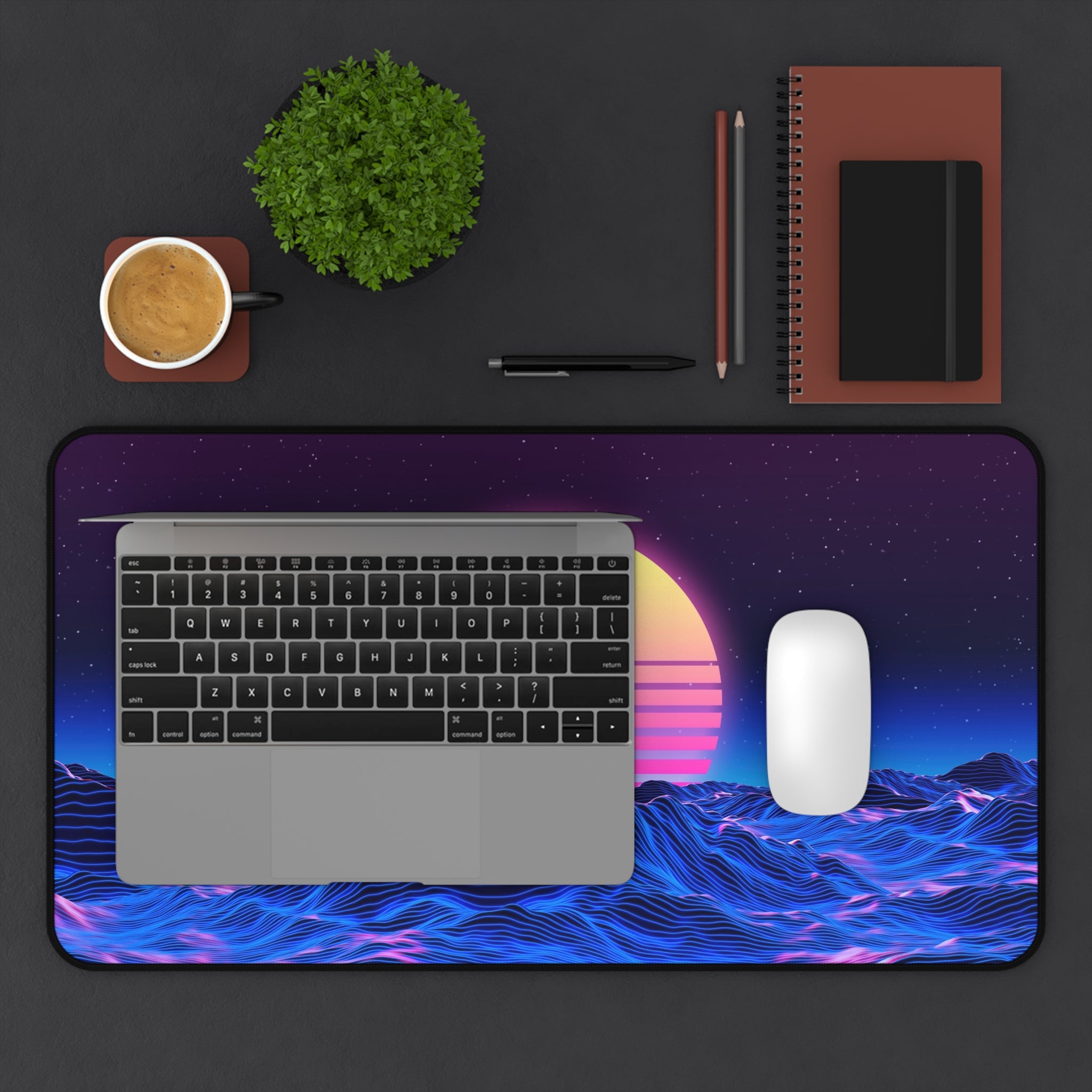 colorful-vibrant-vaporwave-mouse-pad-retro-retrowave-desk-mat-neon-synthwave-desk-pad-vaporwave-sun