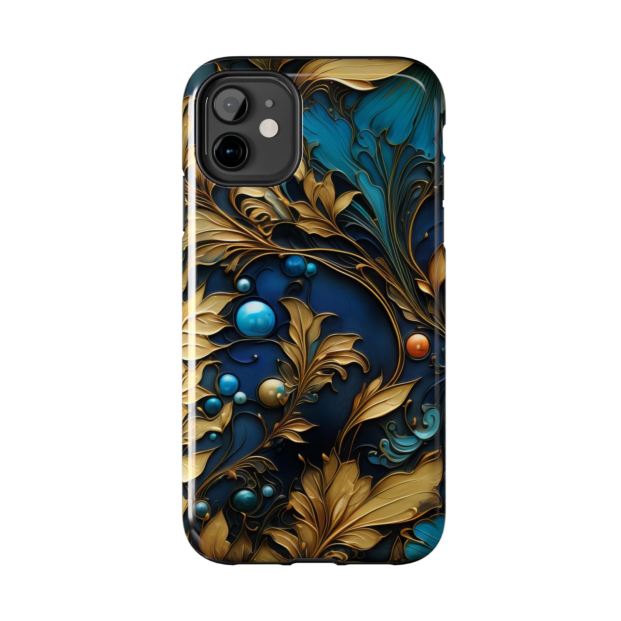 textured-art-nouveau-floral-tough-phone-case-cottagecore-iphone-case-unique-floral-phone-cover-vintage-style-iphone-case-prot