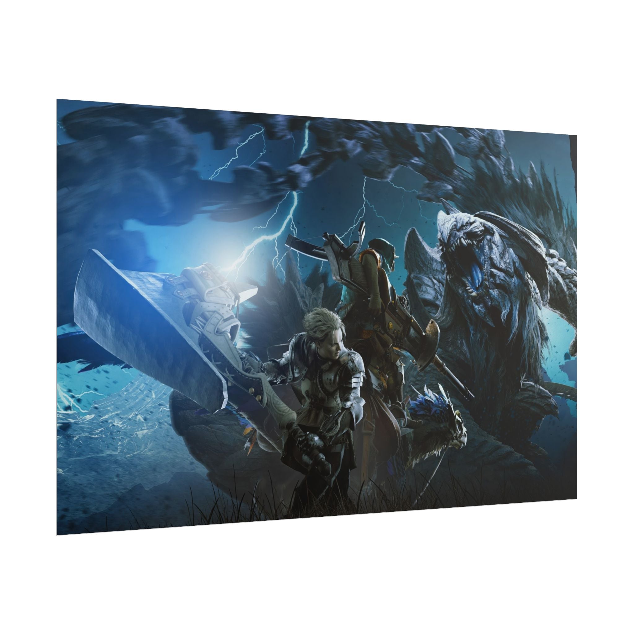 monster-hunter-poster-wall-art-matte-print-home-decor-gaming-poster-art-gamer-gift-video-game-art-hunter-fan