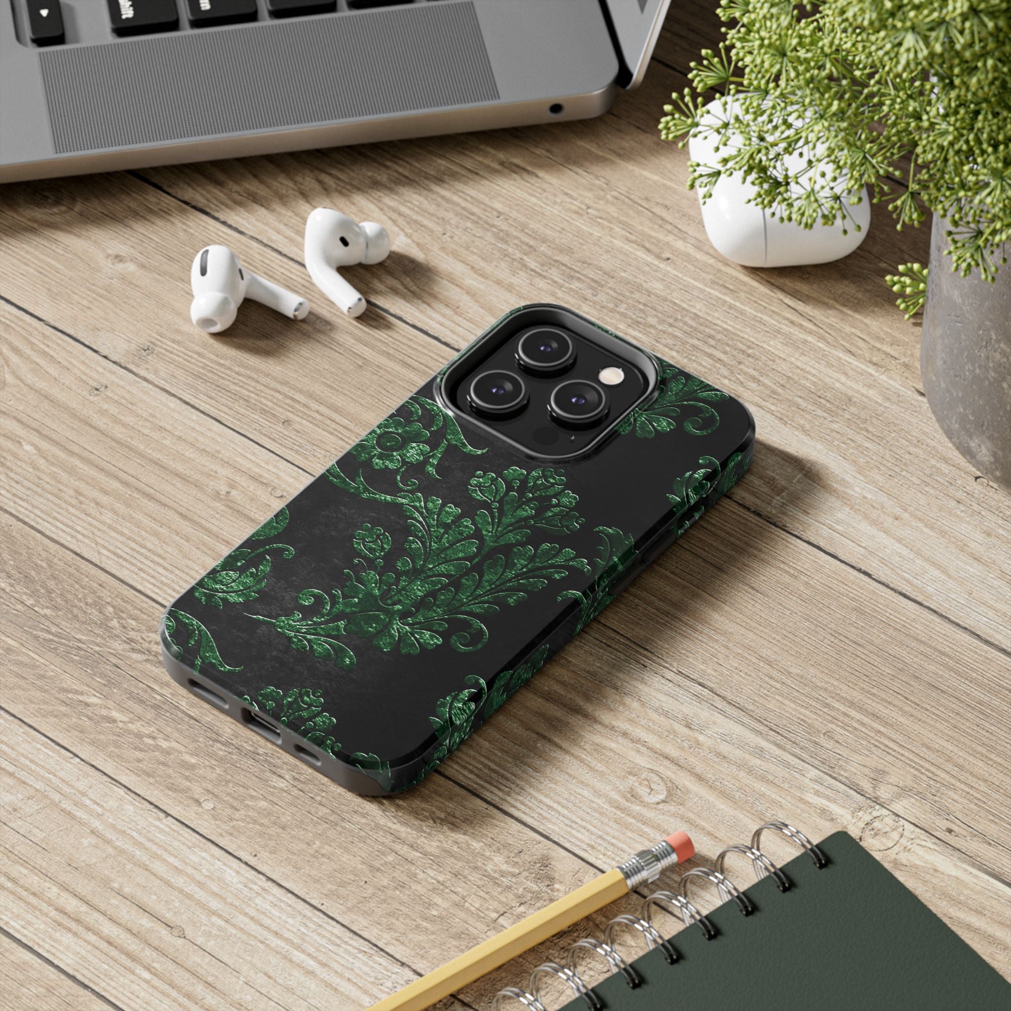 embossed-emerald-velvet-tough-iphone-case-protective-iphone-cover-heavy-duty-iphone-case-rugged-phone-case-durable-smartphone