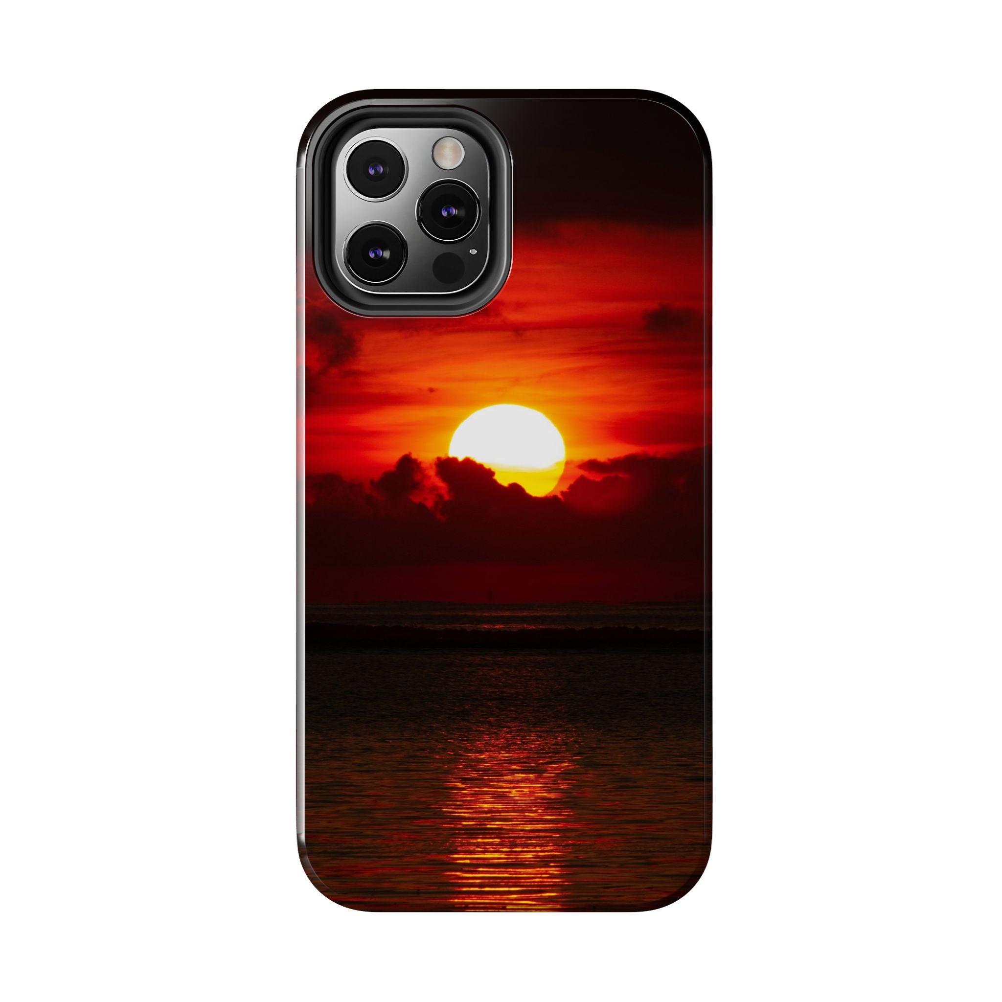 iPhone Tough Case - Red Sunset, Protective Phone Cover, Durable Smartphone Case, Hard Shell Phone Case, Sunset Lover Gift, Red Phone