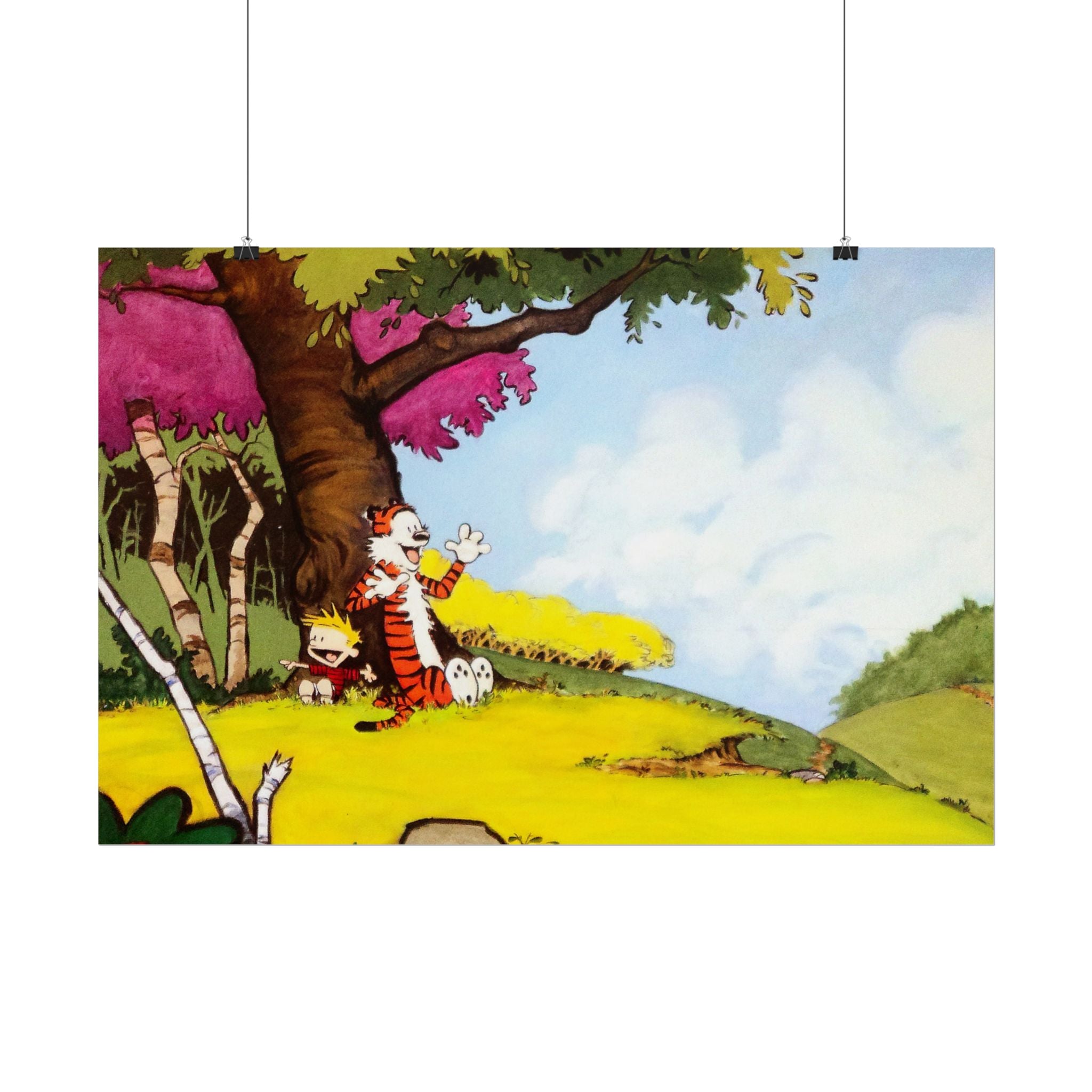 Calvin and Hobbes Poster Wall Art - Nostalgic Cartoon Wall Decor - Unique Birthday Gift for Fans - Timeless Comic Book Design